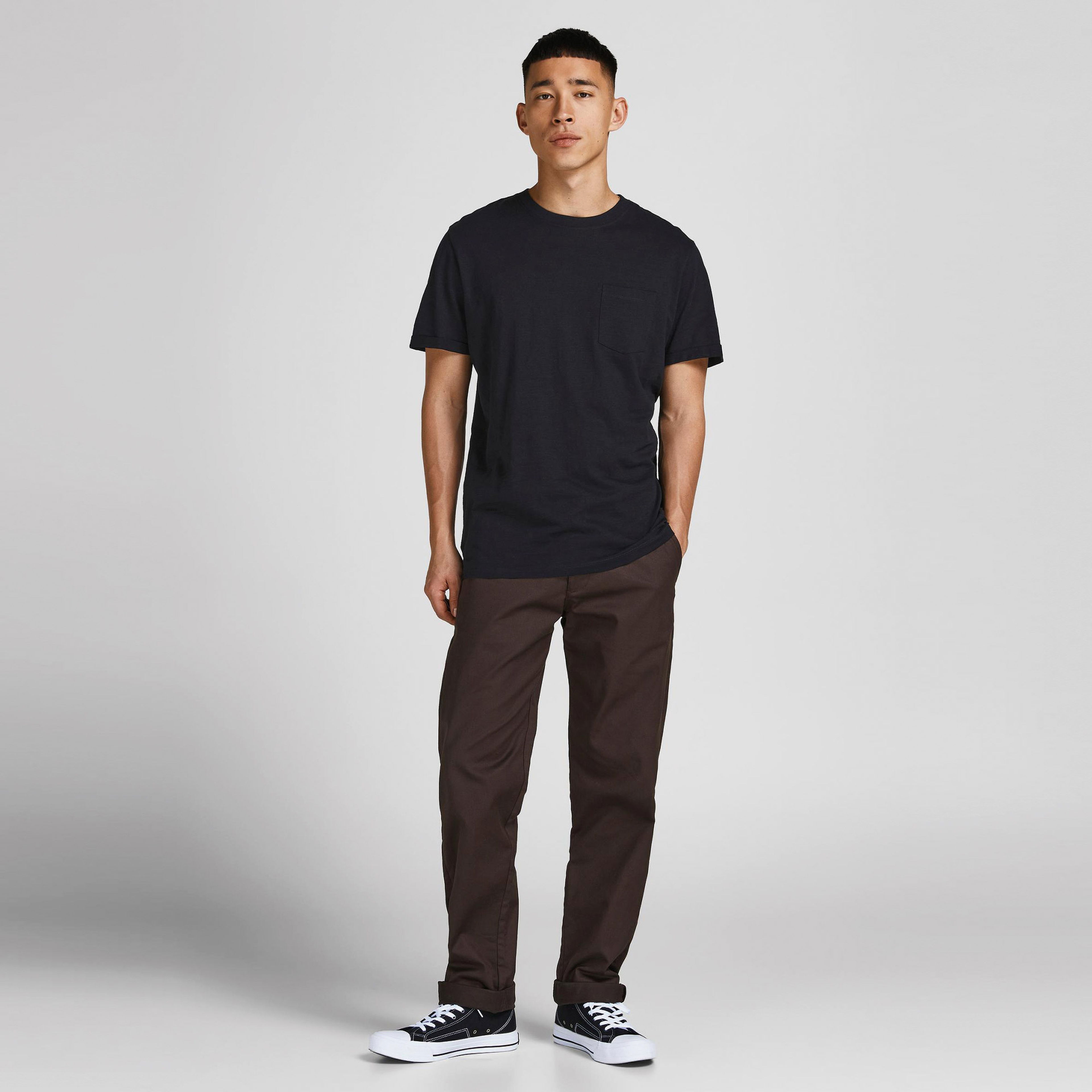 Jack & Jones Tropic Solid Crew Neck Erkek Siyah T-Shirt
