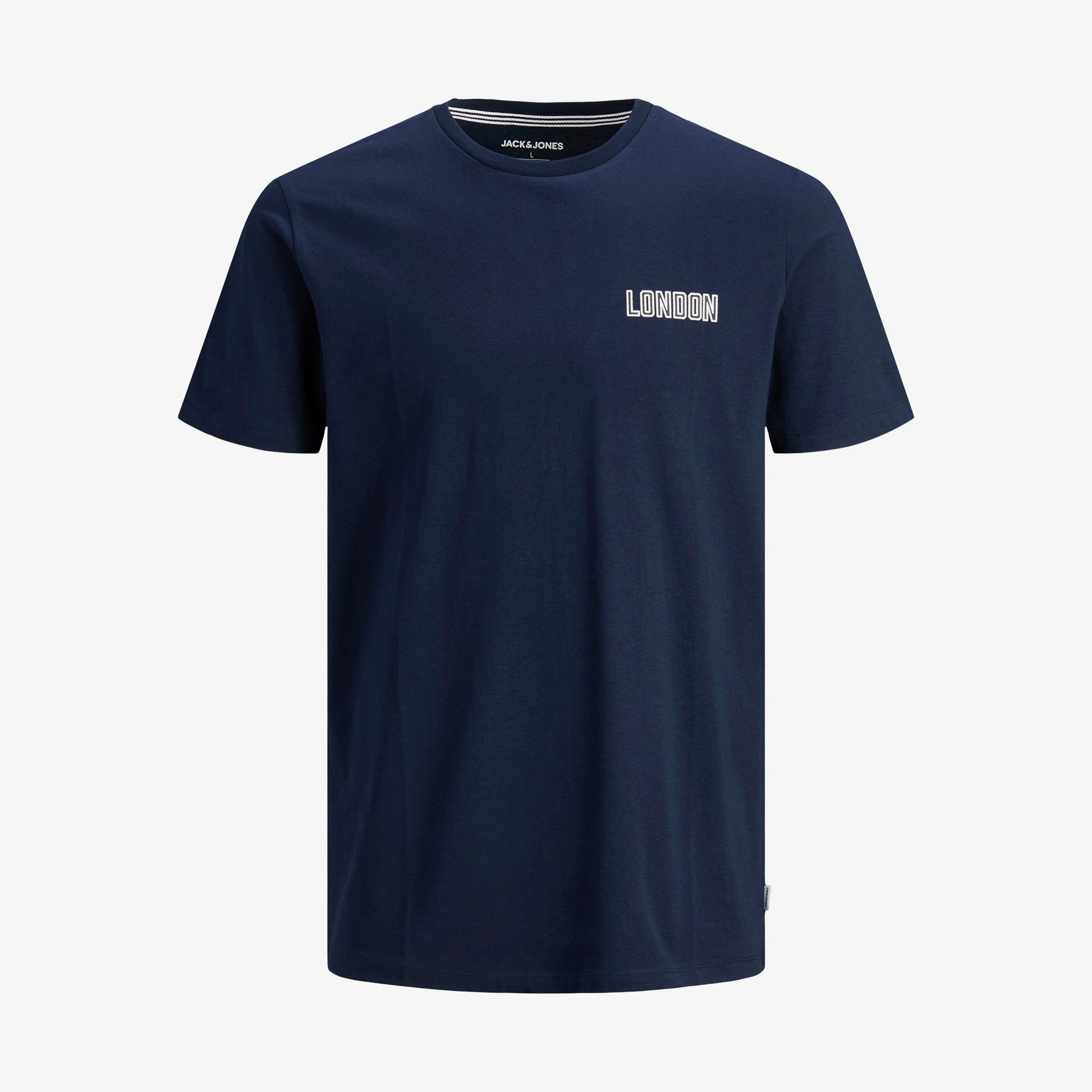 Jack & Jones City Chest Crew Neck Erkek Lacivert T-Shirt