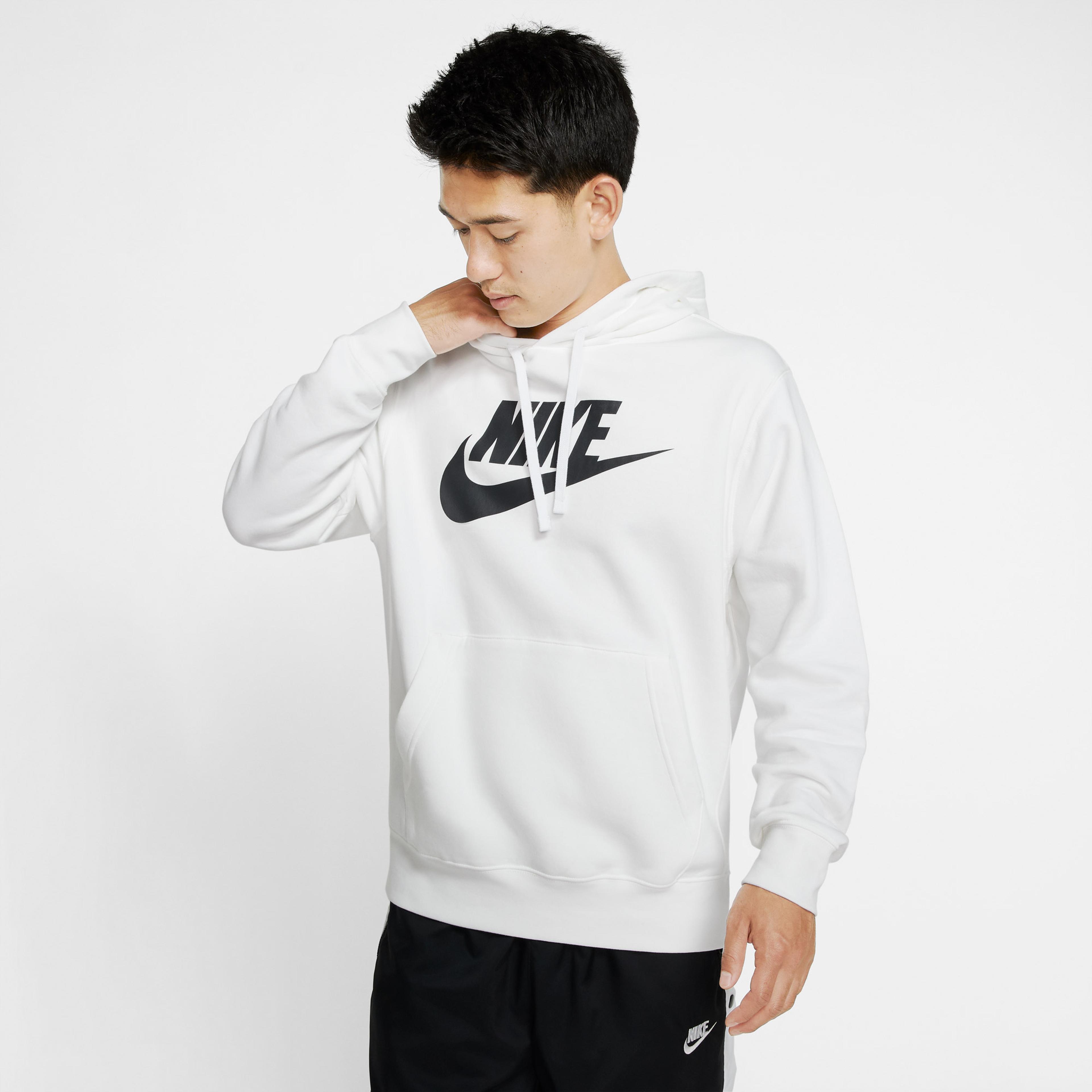 Nike Sportswear Club Fleece Kapüşonlu Erkek Beyaz Sweatshirt