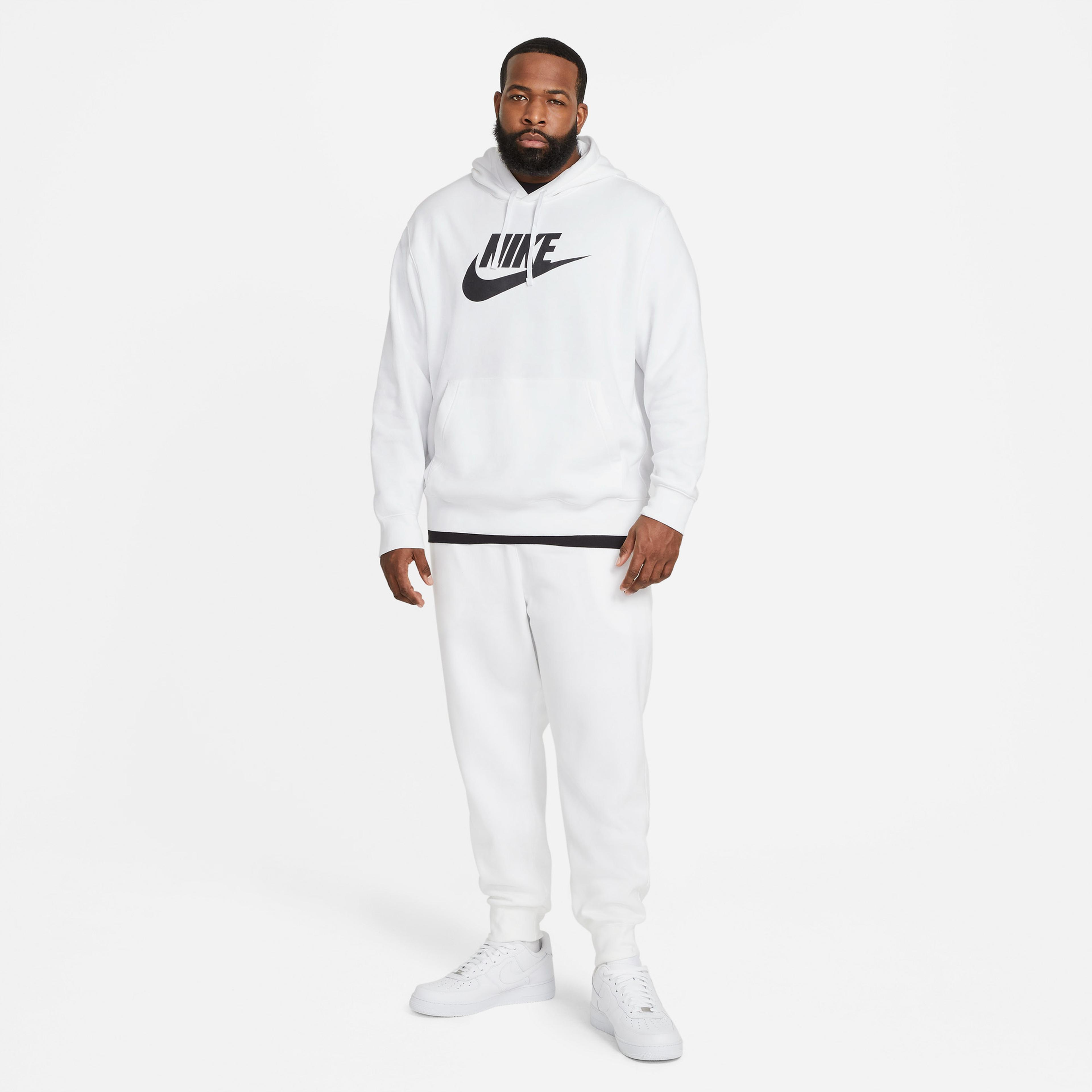 Nike Sportswear Club Fleece Kapüşonlu Erkek Beyaz Sweatshirt