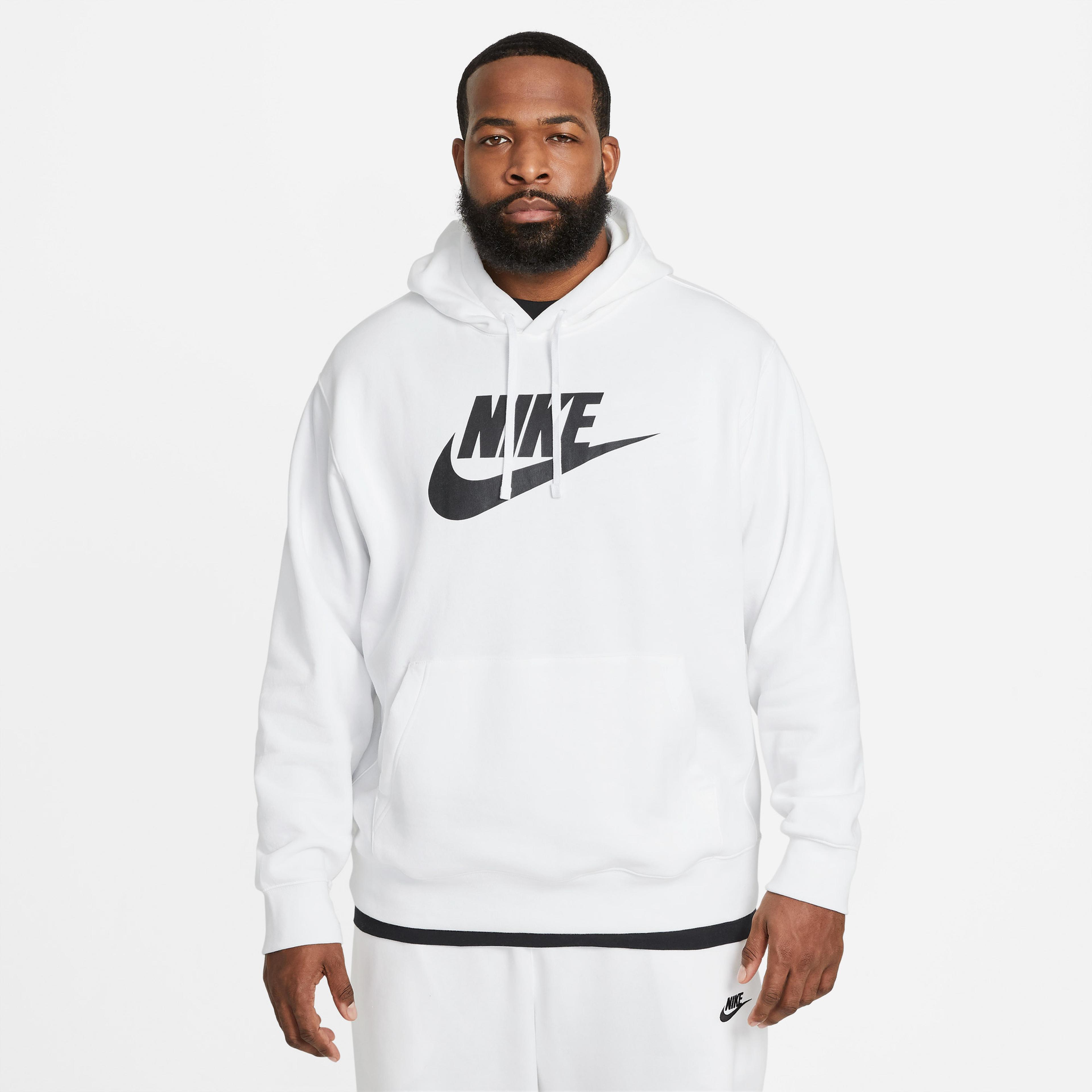 Nike Sportswear Club Fleece Kapüşonlu Erkek Beyaz Sweatshirt
