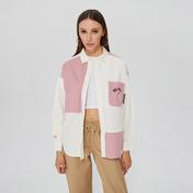 Converse Colorblocked Button Down Kadın Krem Gömlek