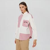Converse Colorblocked Button Down Kadın Krem Gömlek