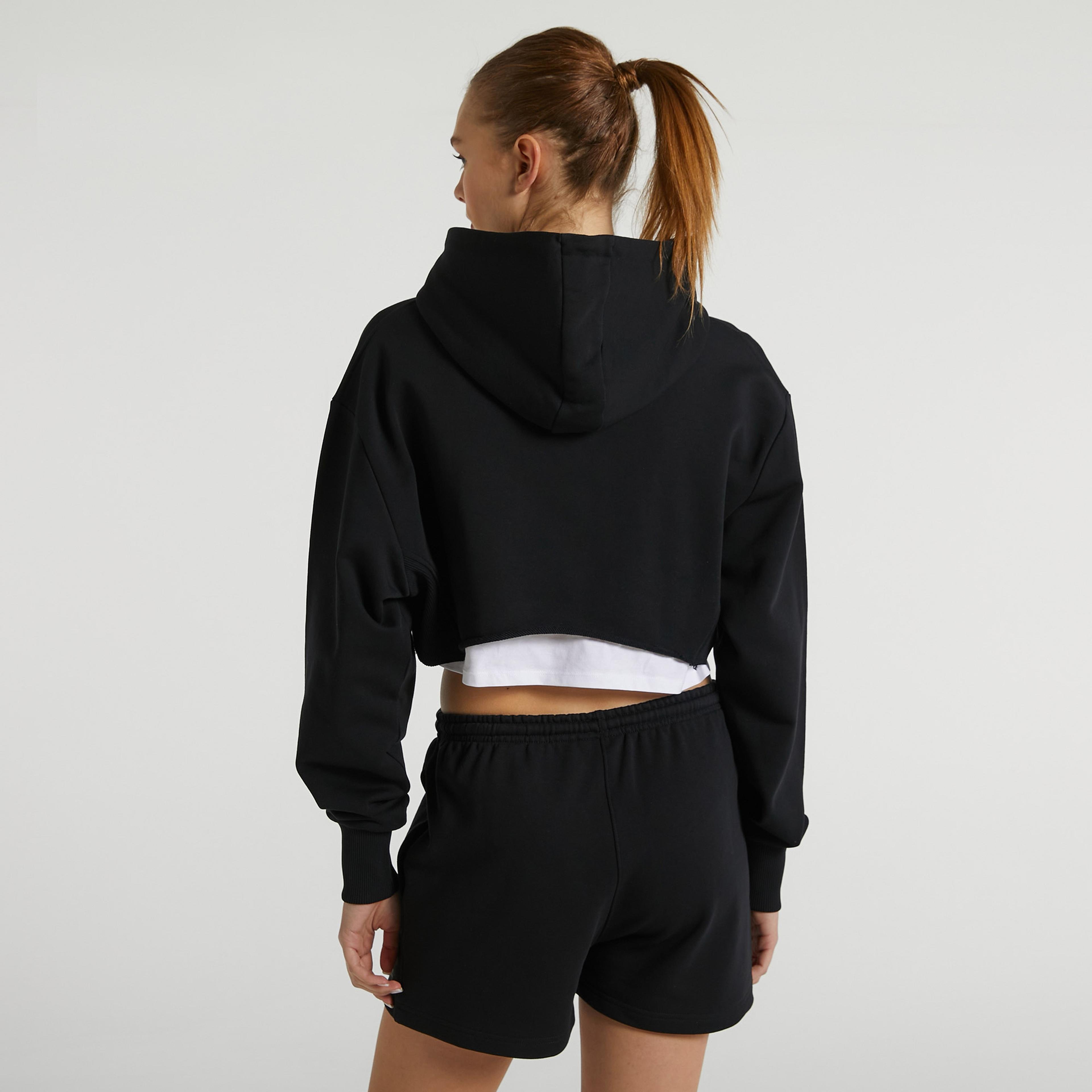 Nautica Oversize Kadın Siyah Kapüşonlu Sweatshirt