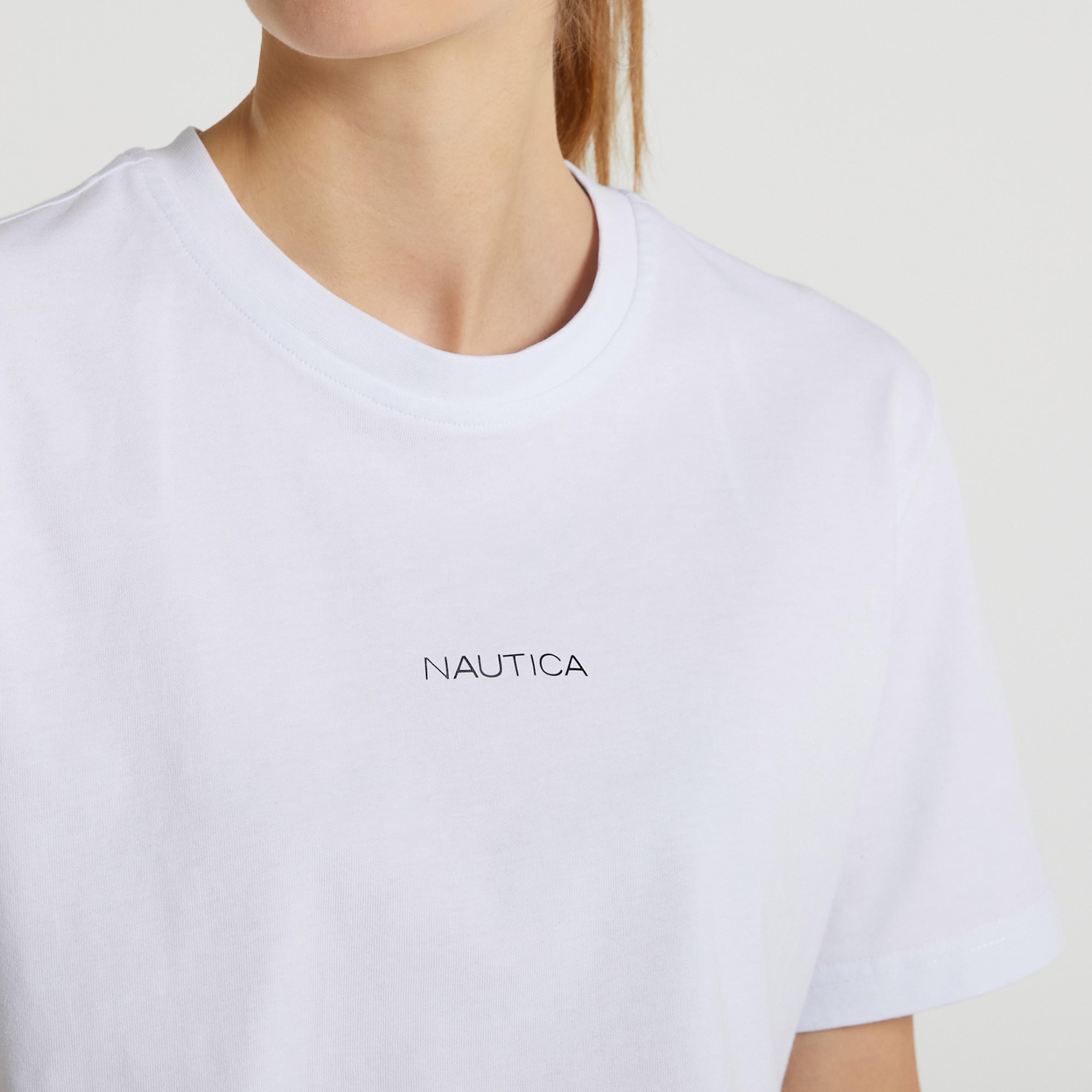 Nautica Crop Kadın Beyaz T-Shirt