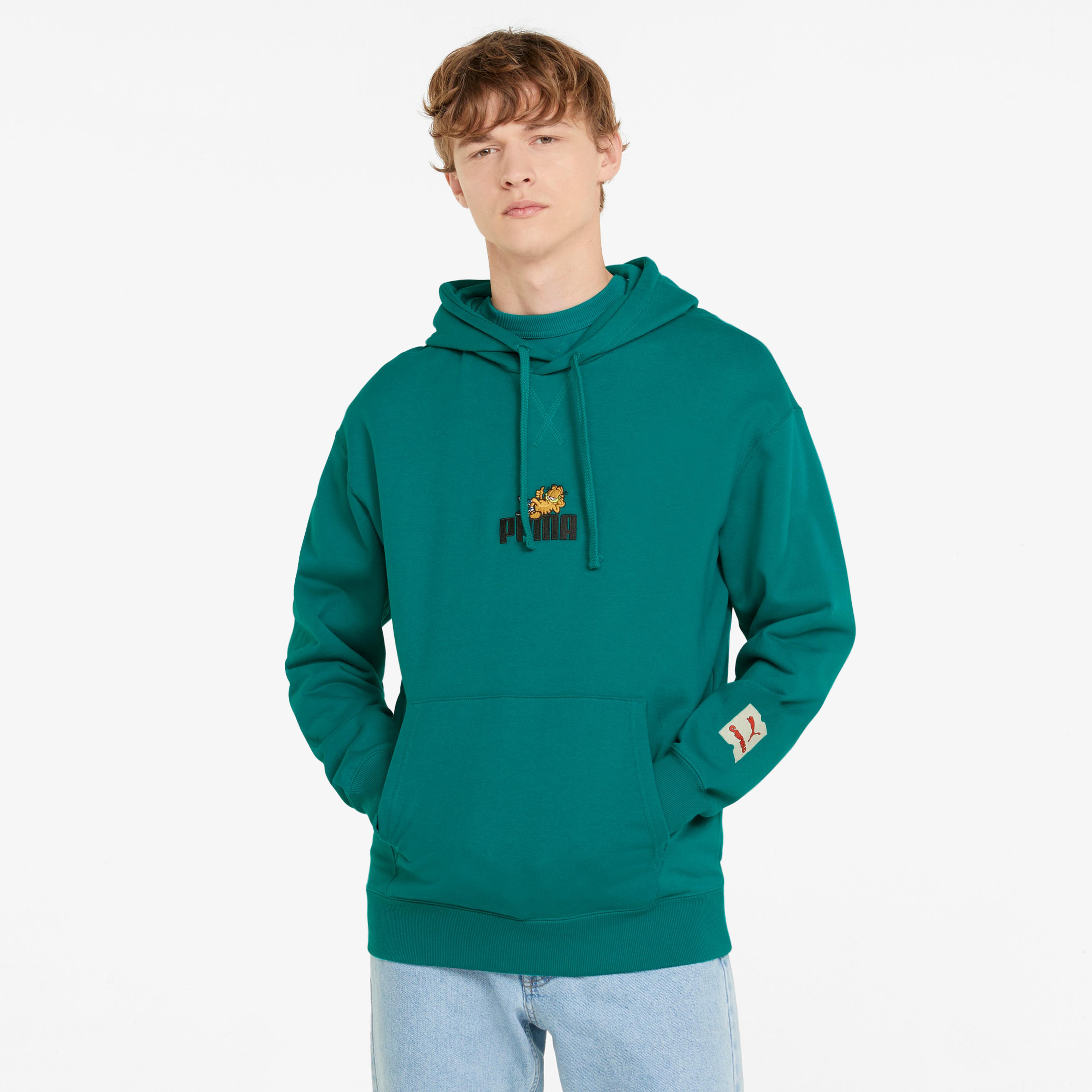 Puma x Garfield Erkek Yeşil Kapüşonlu Sweatshirt