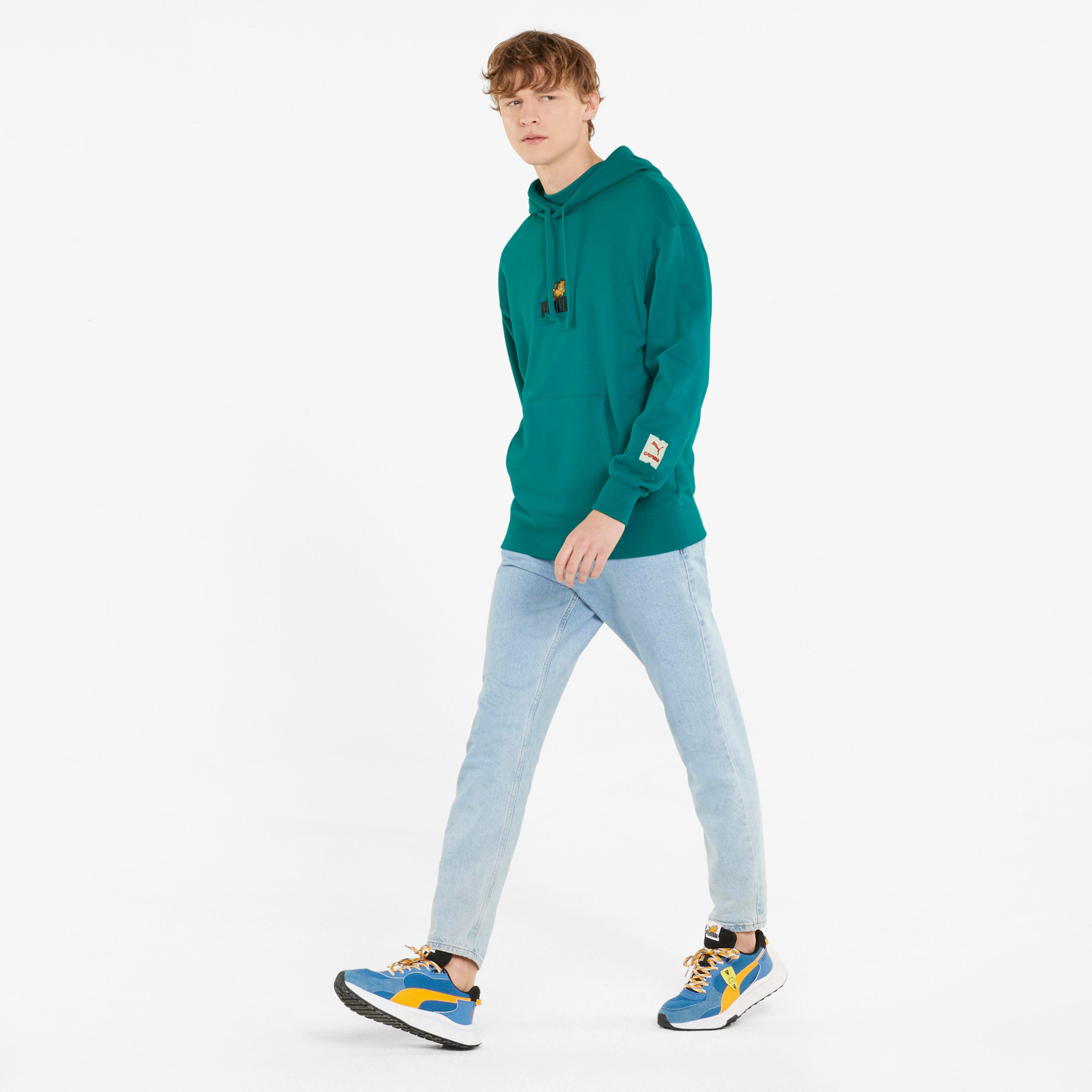Puma x Garfield Erkek Yeşil Kapüşonlu Sweatshirt