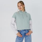 Skechers Waffle Fleece Colorblock Kadın Mavi Sweatshirt