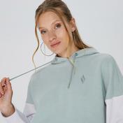 Skechers Waffle Fleece Colorblock Kadın Mavi Sweatshirt