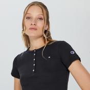 Champion Crewneck Crop Kadın Siyah T-Shirt