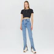Champion Crewneck Crop Kadın Siyah T-Shirt