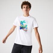 Lacoste Erkek Regular Fit Bisiklet Yaka Baskılı Beyaz T-Shirt