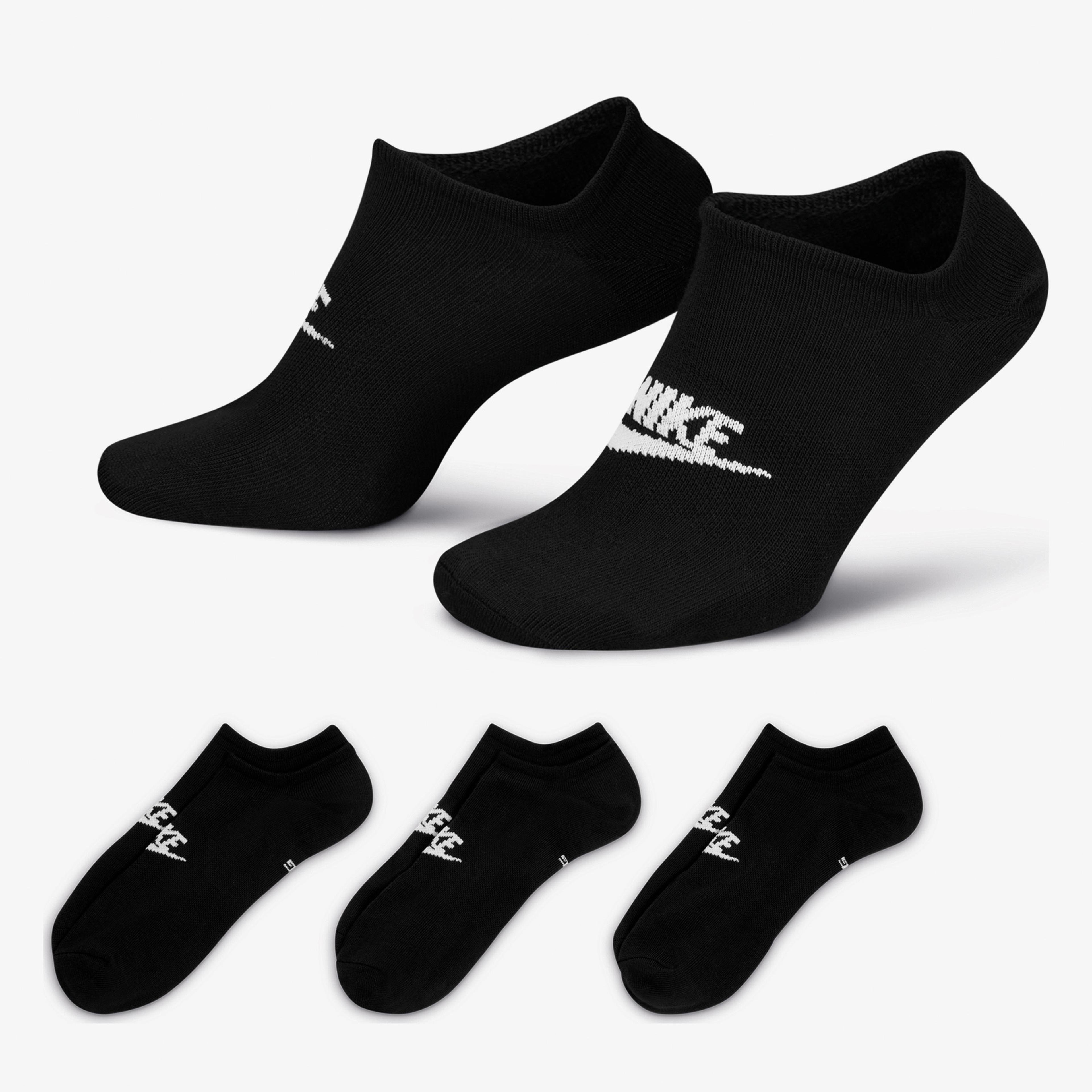 Nike Sportswear Everyday Essential 3'lü Unisex Siyah Çorap