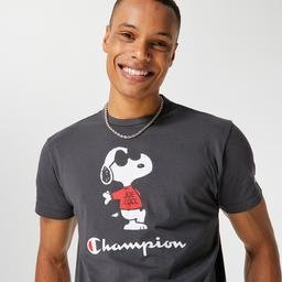 Champion X Peanuts Erkek Siyah T-Shirt