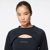 Converse Twisted Knits Cut Out Top Kadın Siyah Sweatshirt