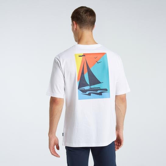 Nautica Erkek Beyaz Oversize Kısa Kollu T-Shirt