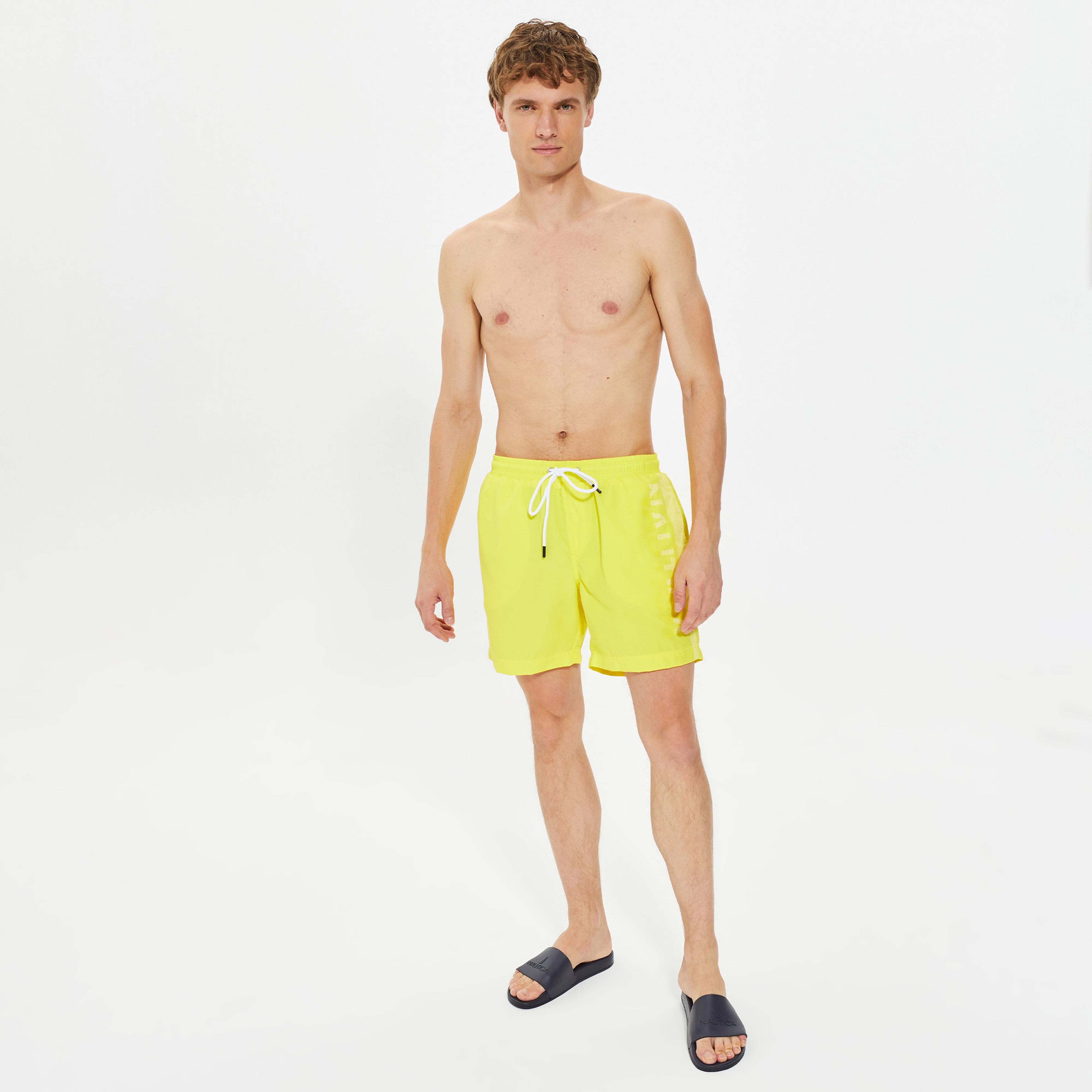 Nautica Erkek Sarı Standart Fit Şort Mayo