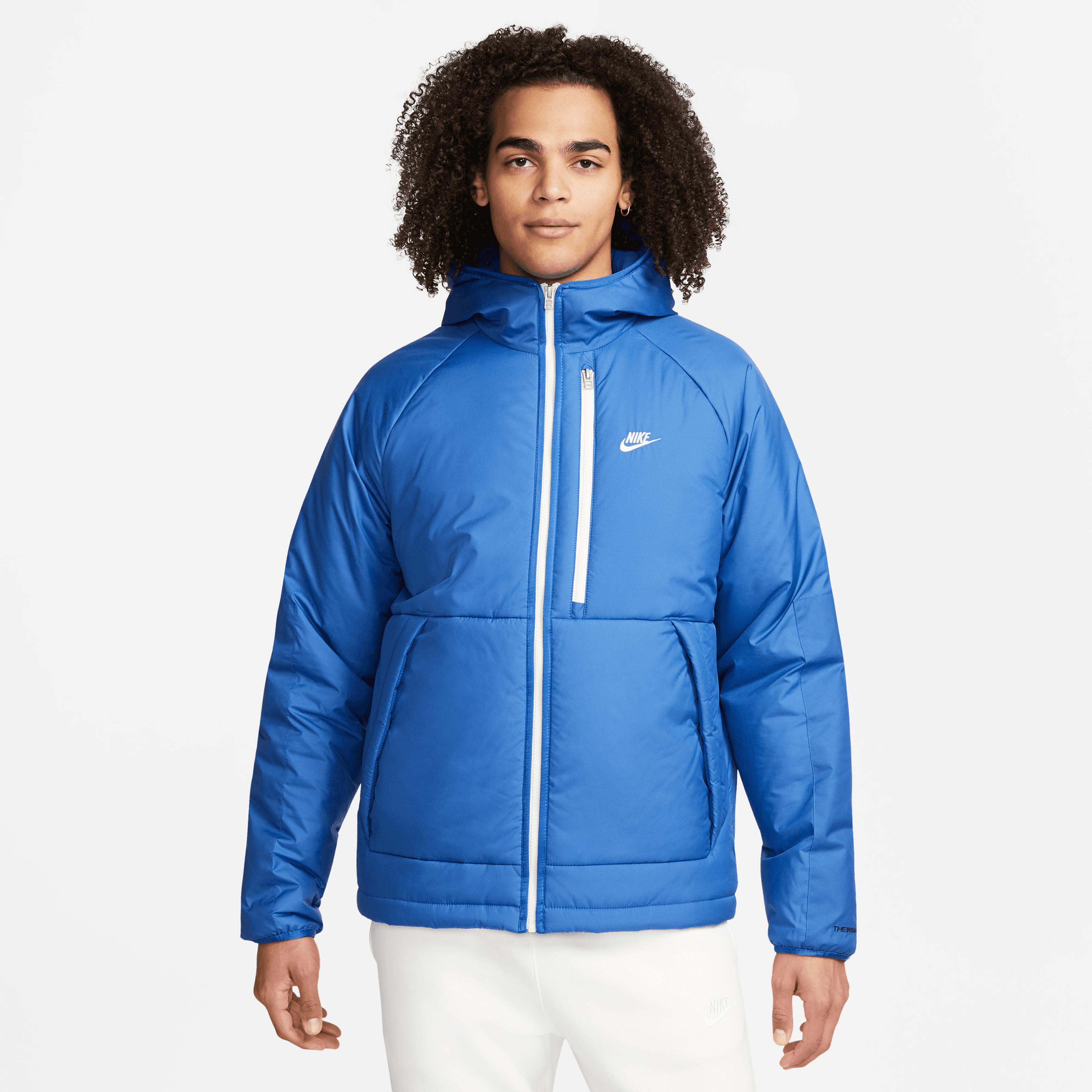 Nike Sportswear Therma-FIT Legacy Erkek Kapüşonlu Mavi Mont