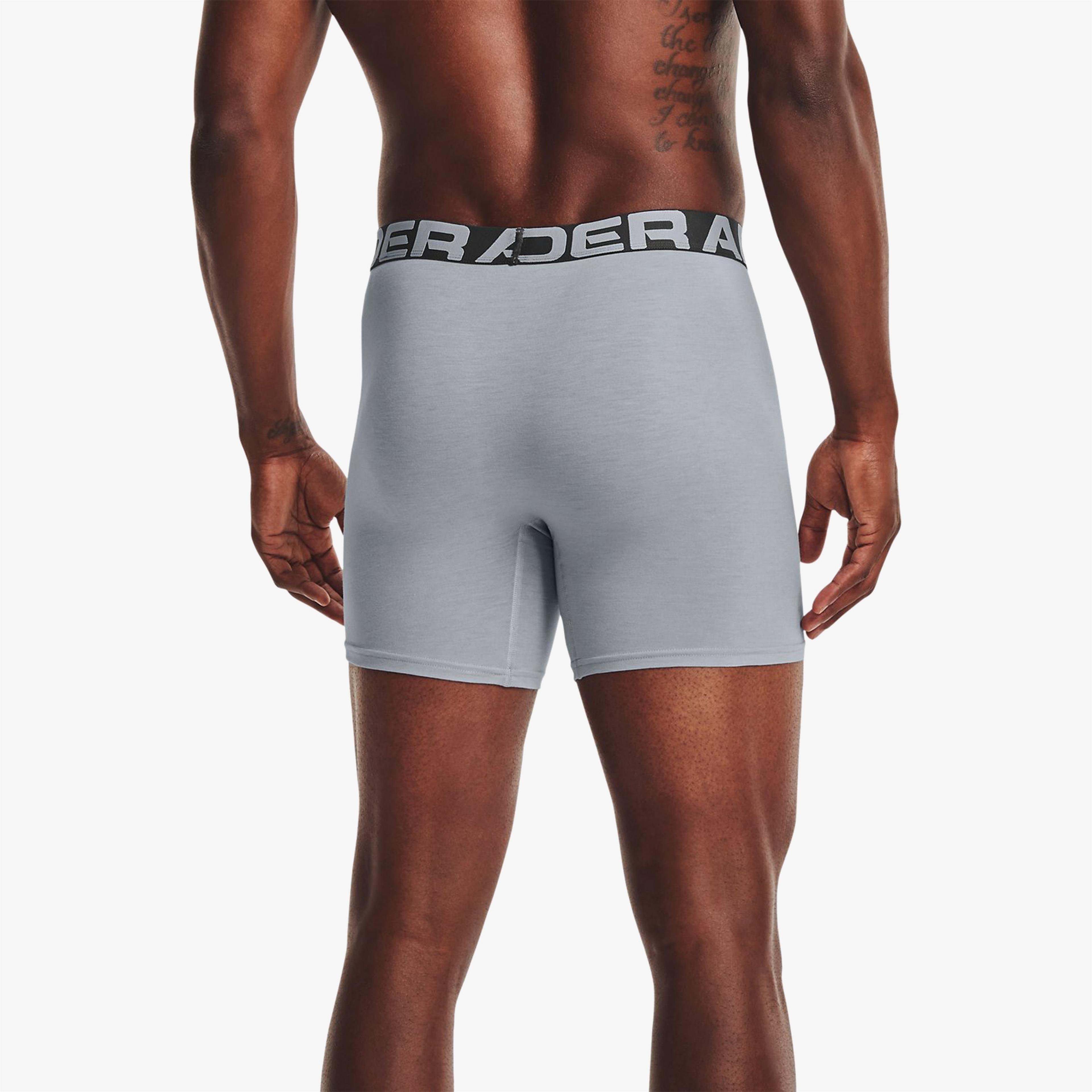 Under Armour Charged Cotton 6in 3'lü Erkek Gri Boxer