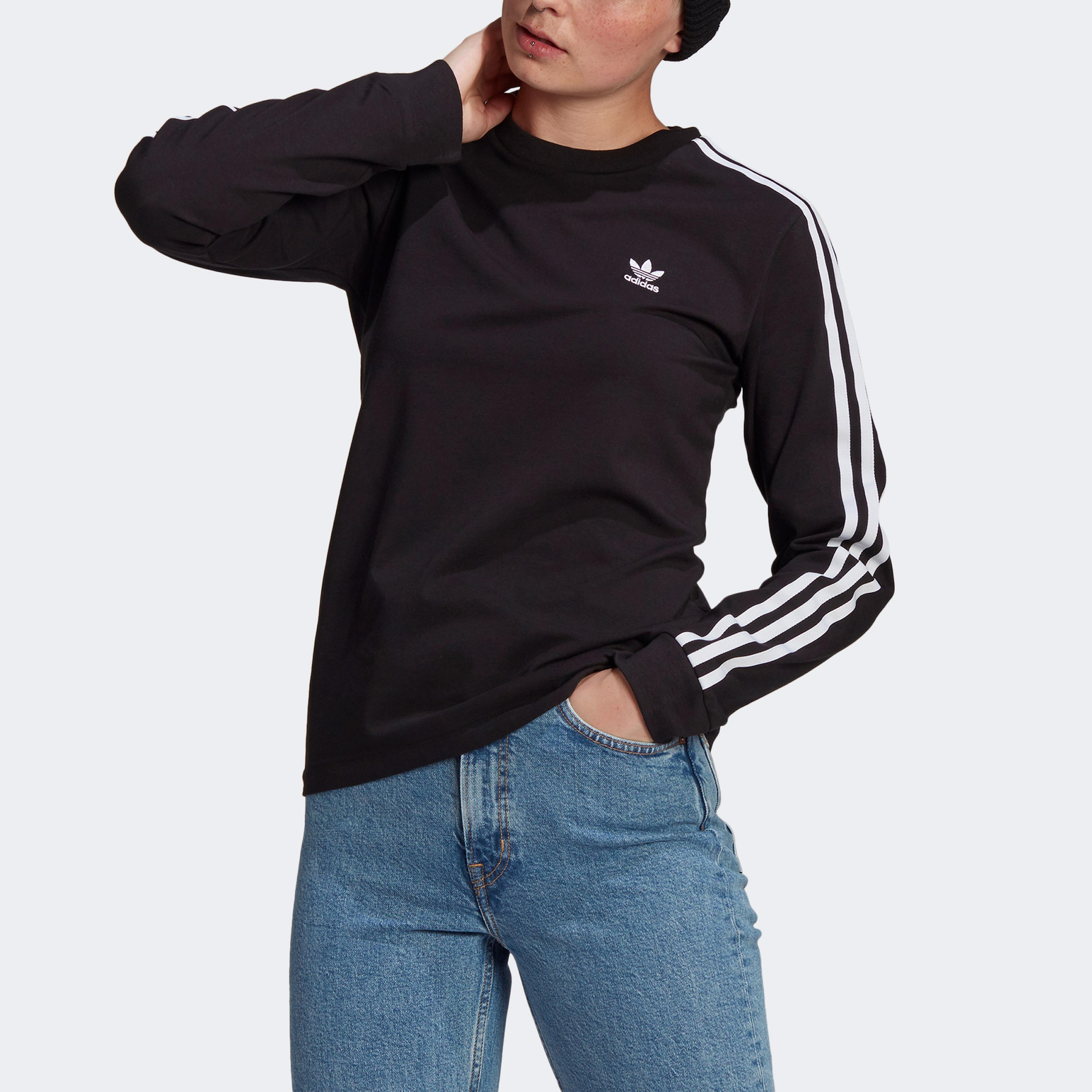 adidas Adicolor Classics 3 Stripes Kadın Siyah T-Shirt