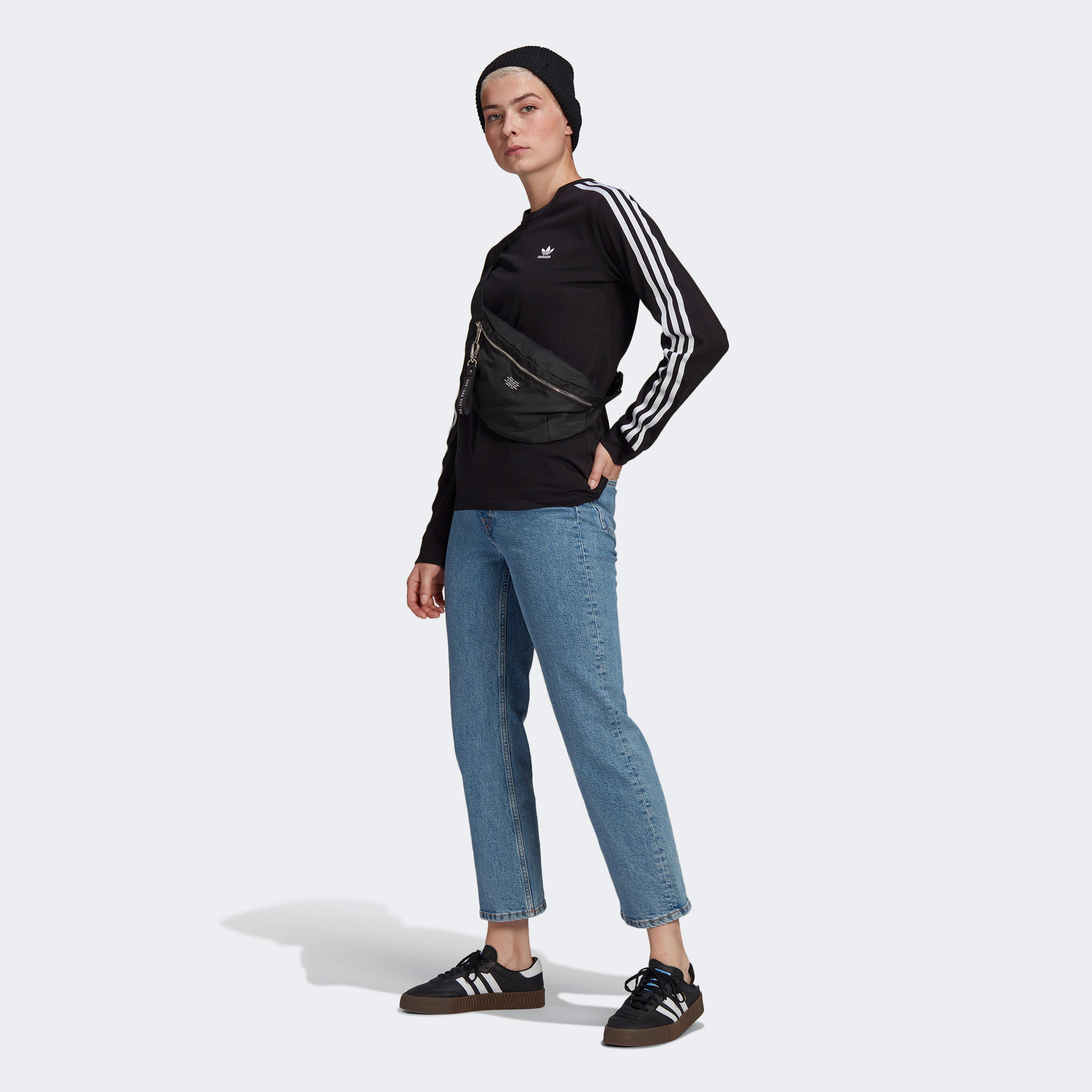 adidas Adicolor Classics 3 Stripes Kadın Siyah T-Shirt