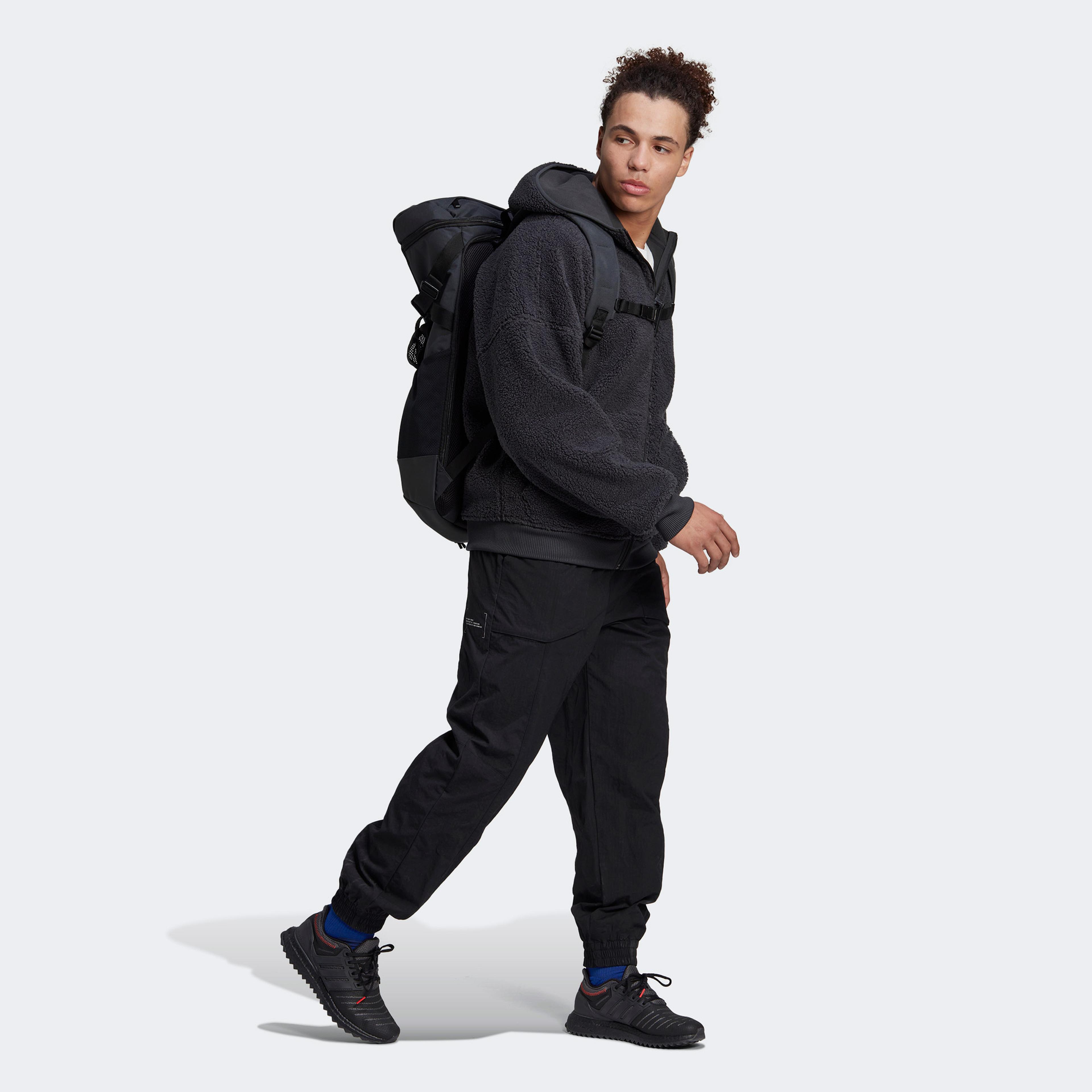 adidas Polar Fleece Full-Zip Hoodie Erkek Siyah Sweatshirt