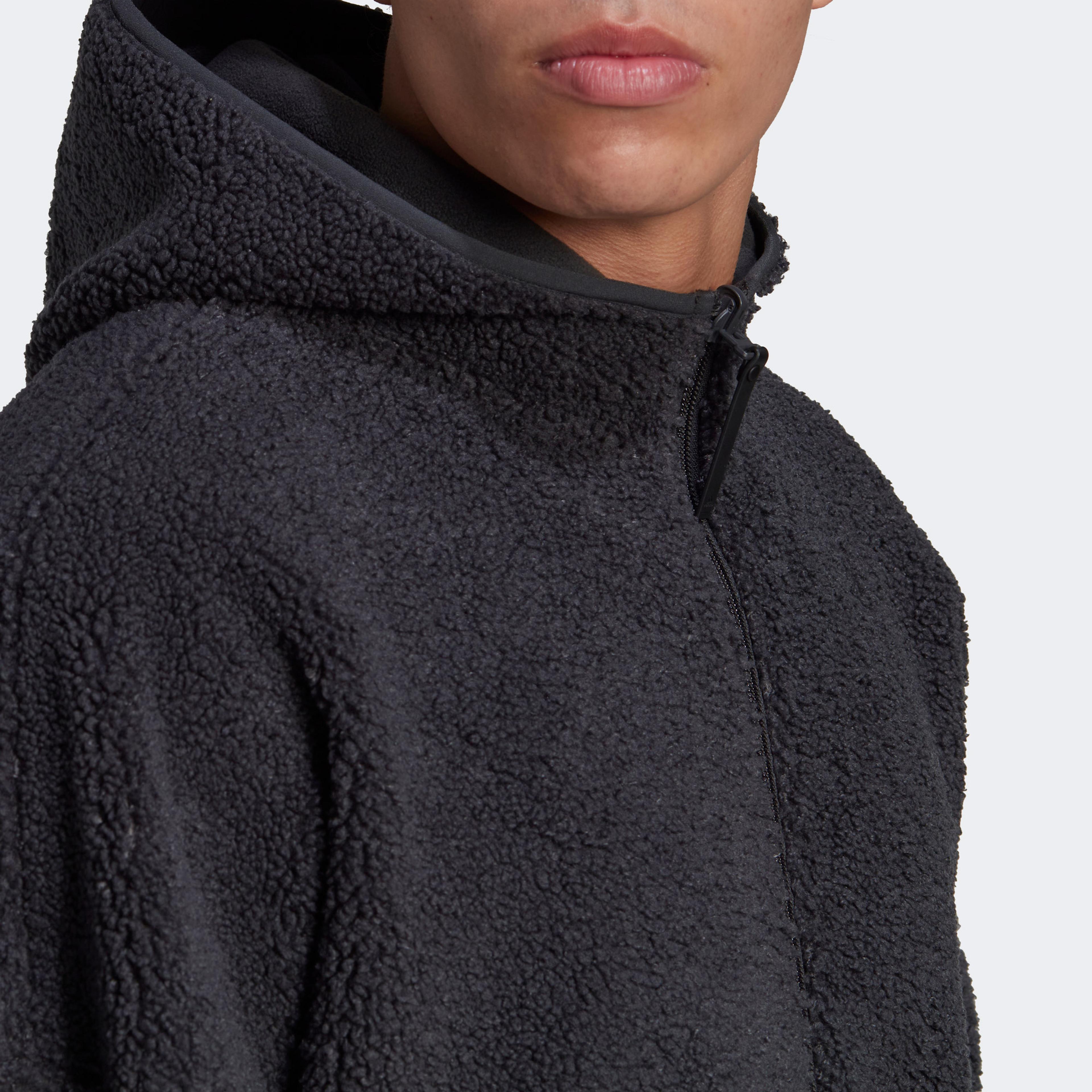 adidas Polar Fleece Full-Zip Hoodie Erkek Siyah Sweatshirt
