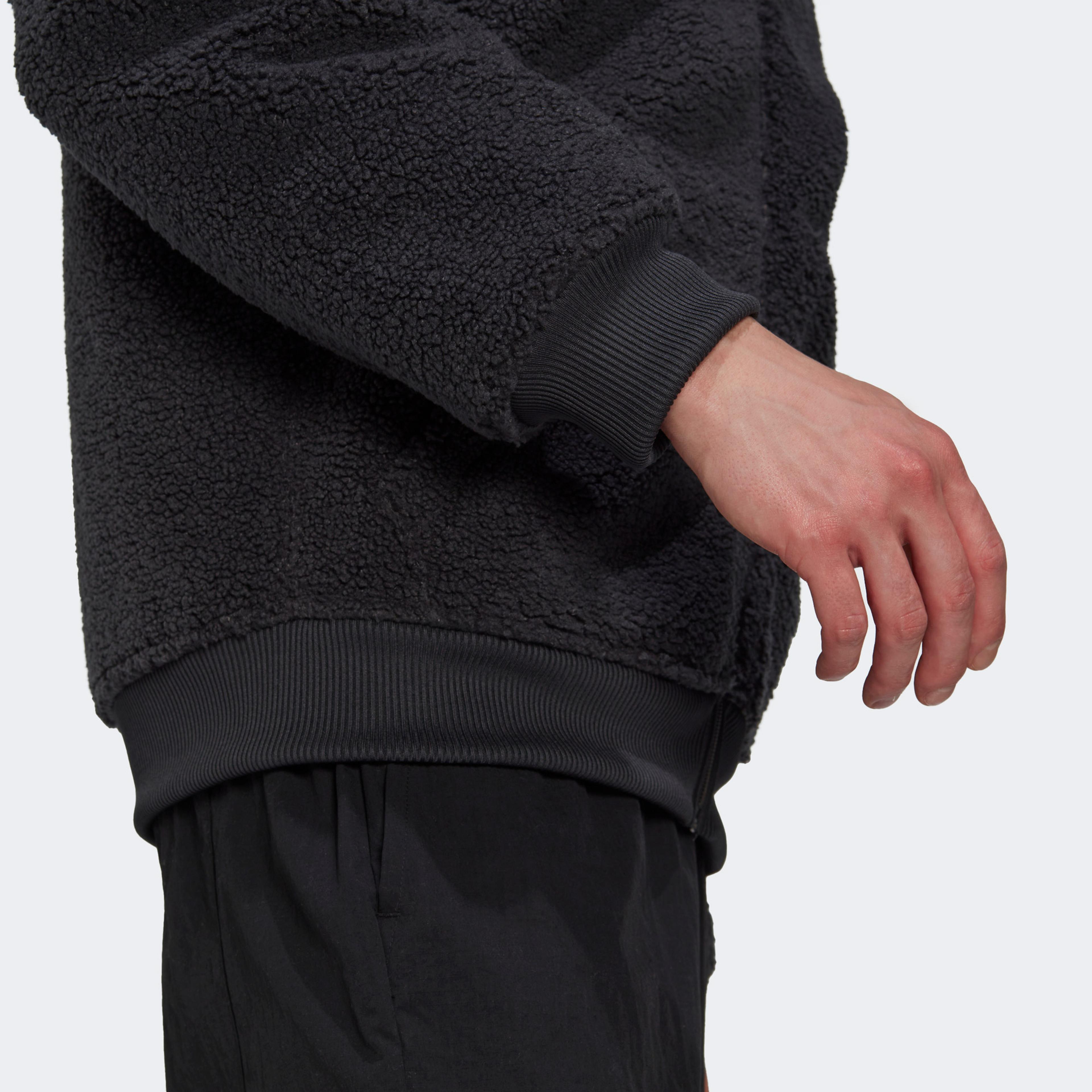 adidas Polar Fleece Full-Zip Hoodie Erkek Siyah Sweatshirt