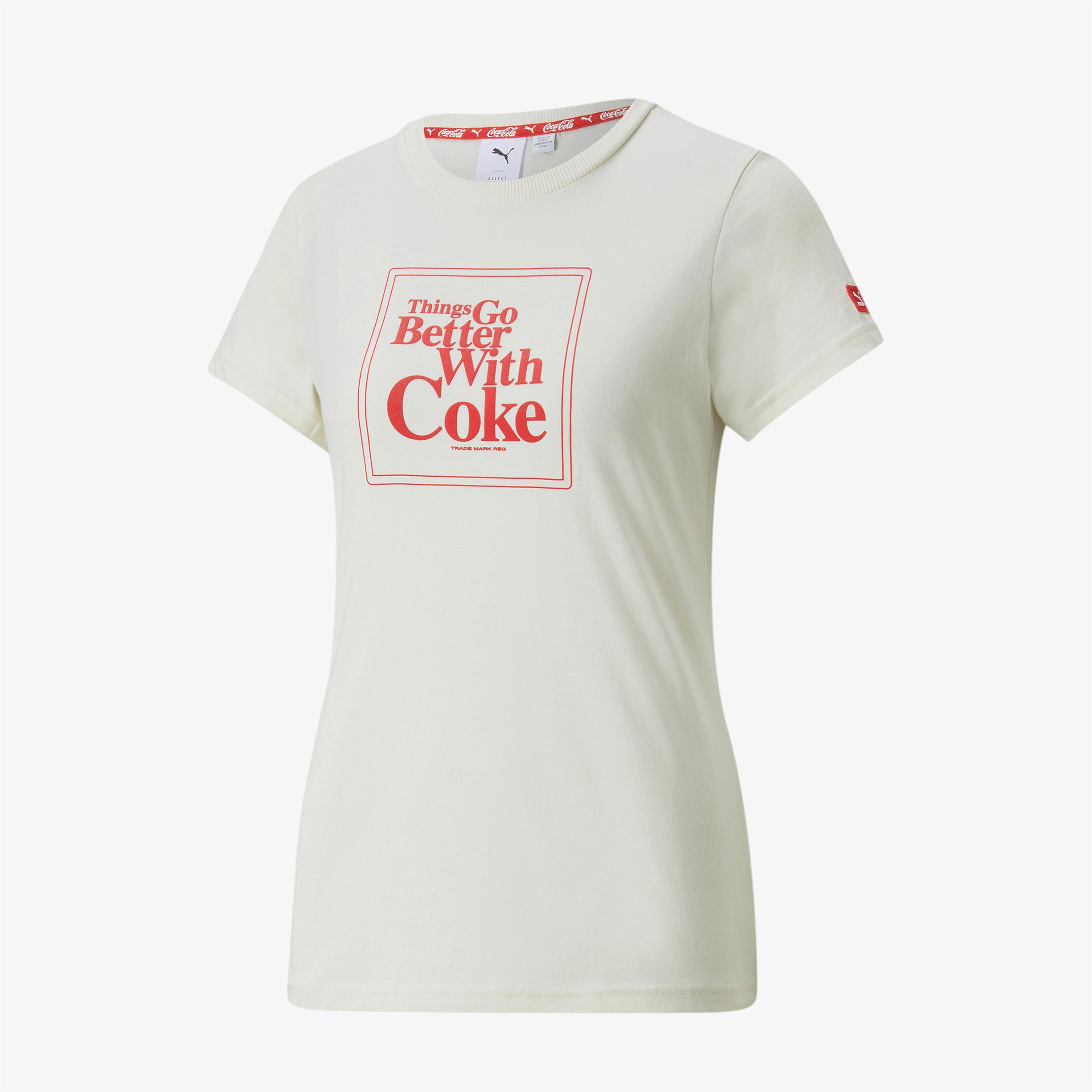 Puma X Coca Cola Kadın Krem Rengi T-Shirt