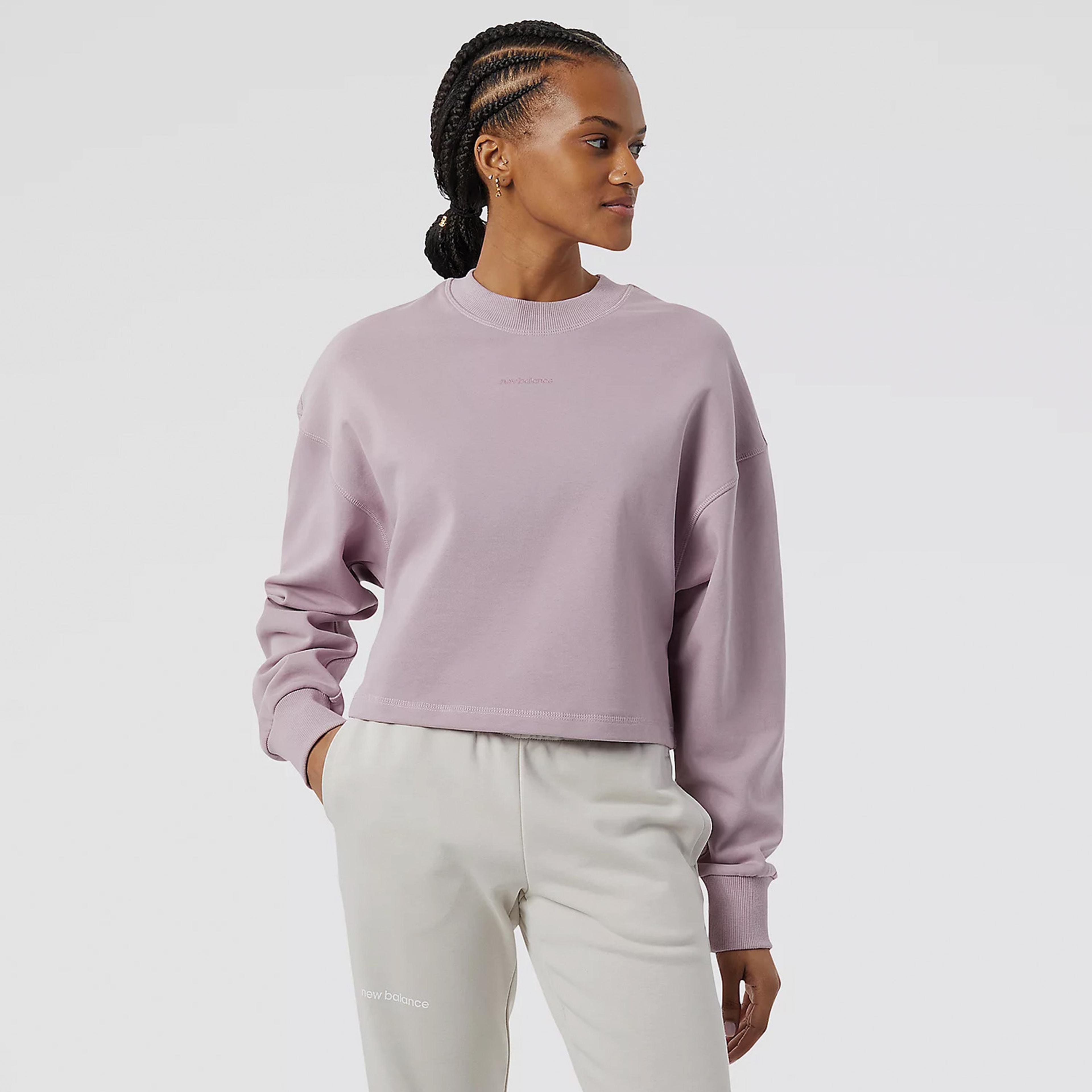New Balance Athletics Nature State Crew Kadın Lila Sweatshirt