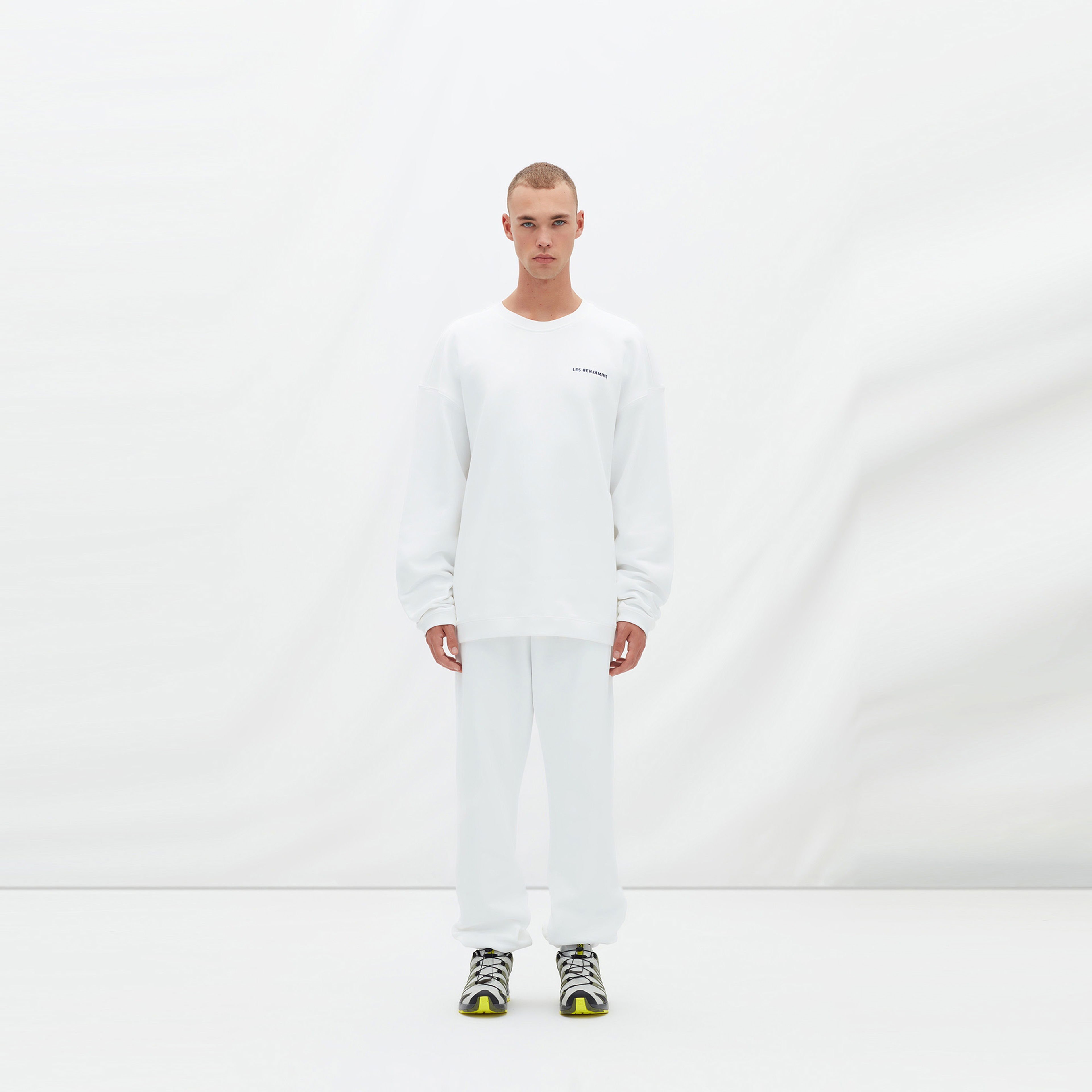 Les Benjamins Essentials Erkek Beyaz Sweatshirt
