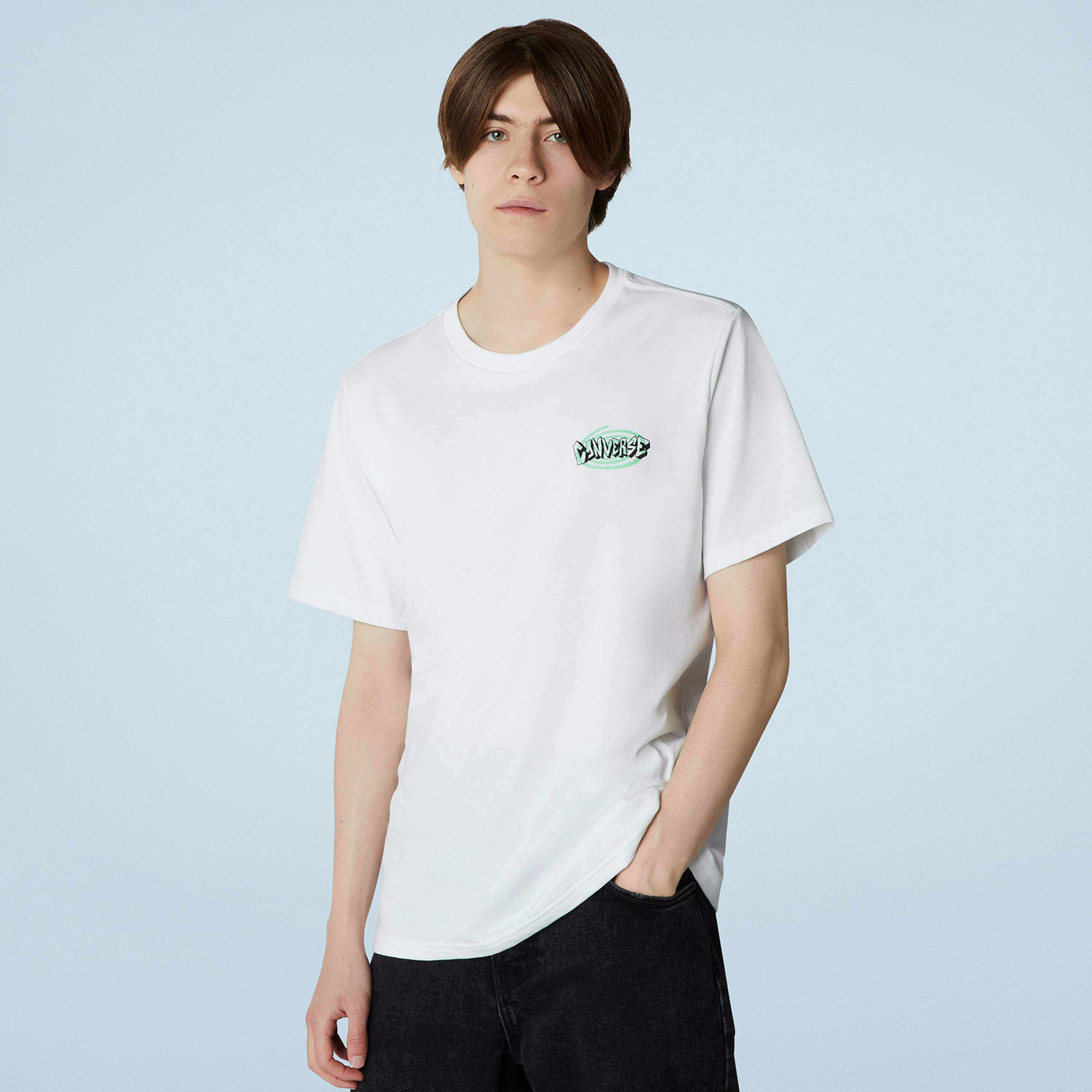 Converse Sticker Graphic Erkek Beyaz T-Shirt