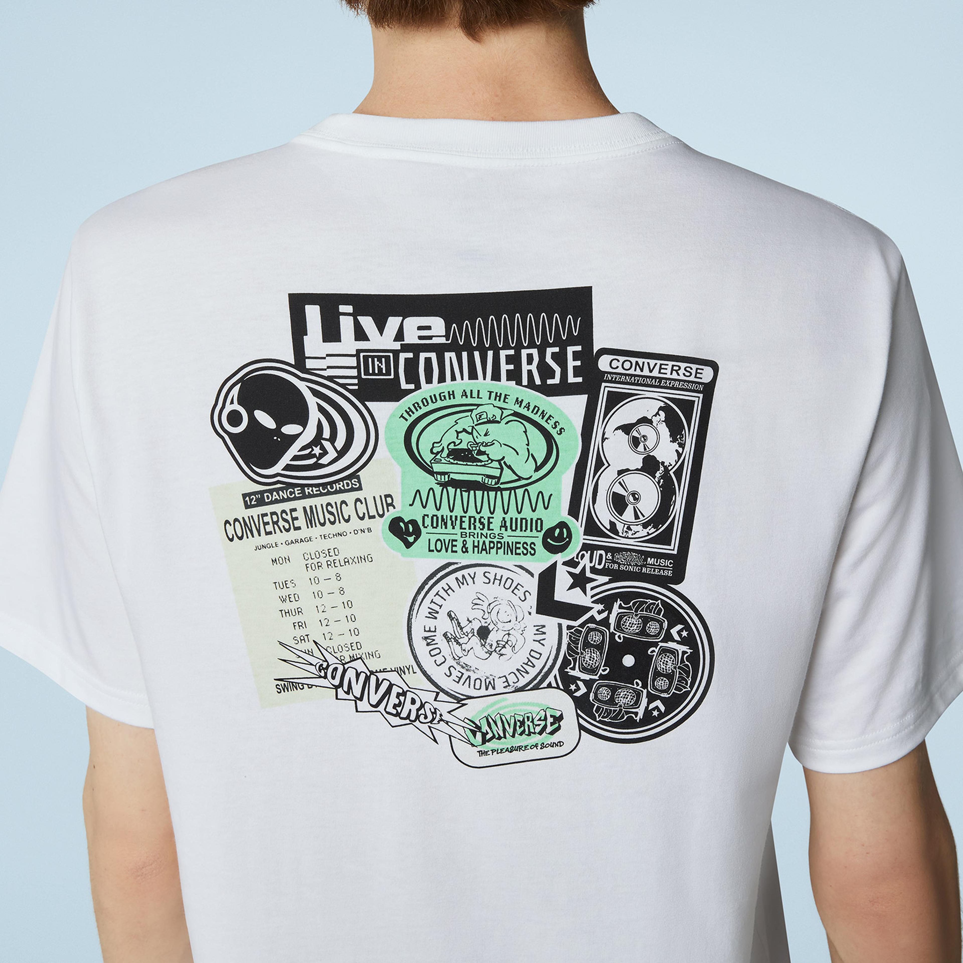 Converse Sticker Graphic Erkek Beyaz T-Shirt