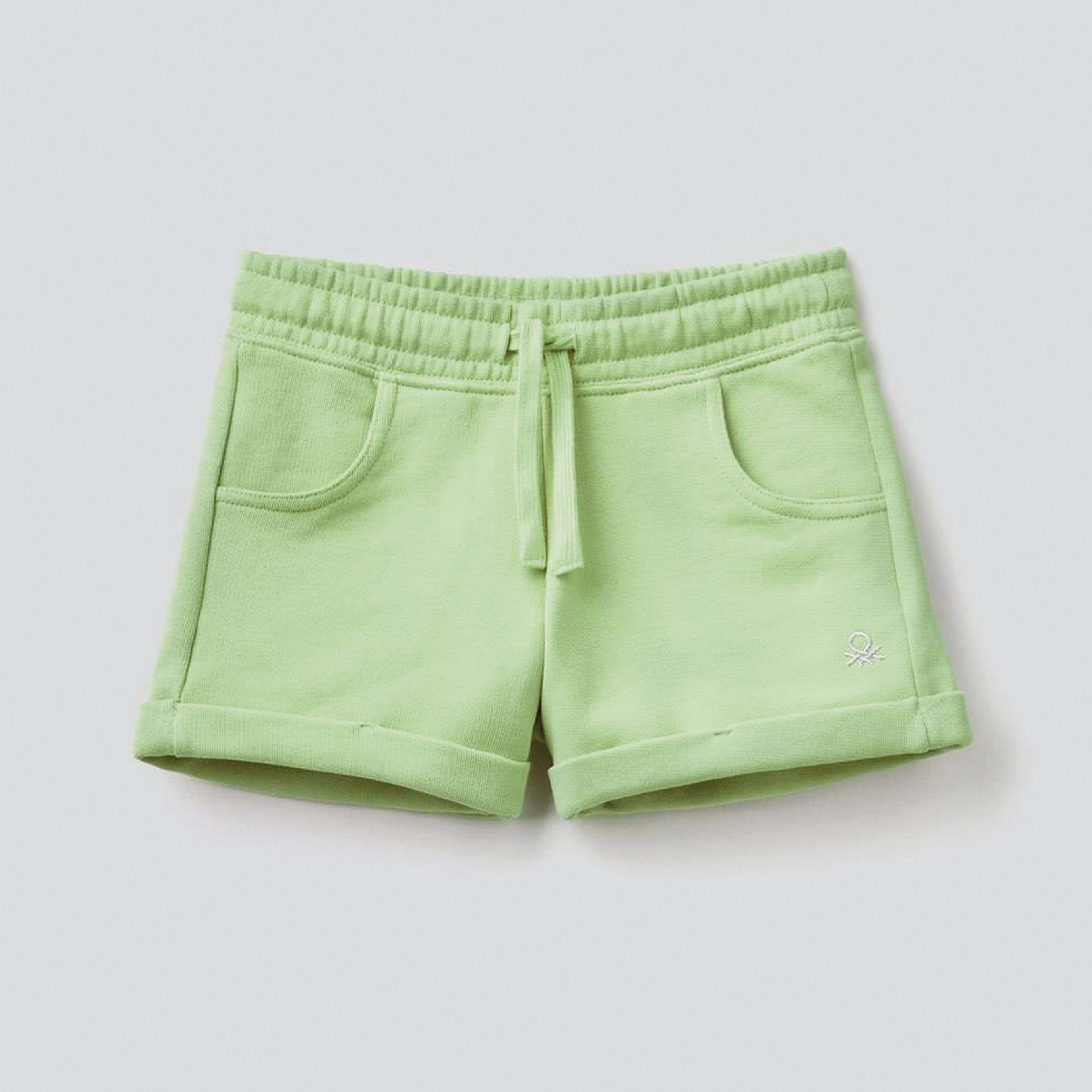 Benetton Logolu Çocuk Yeşil Şort