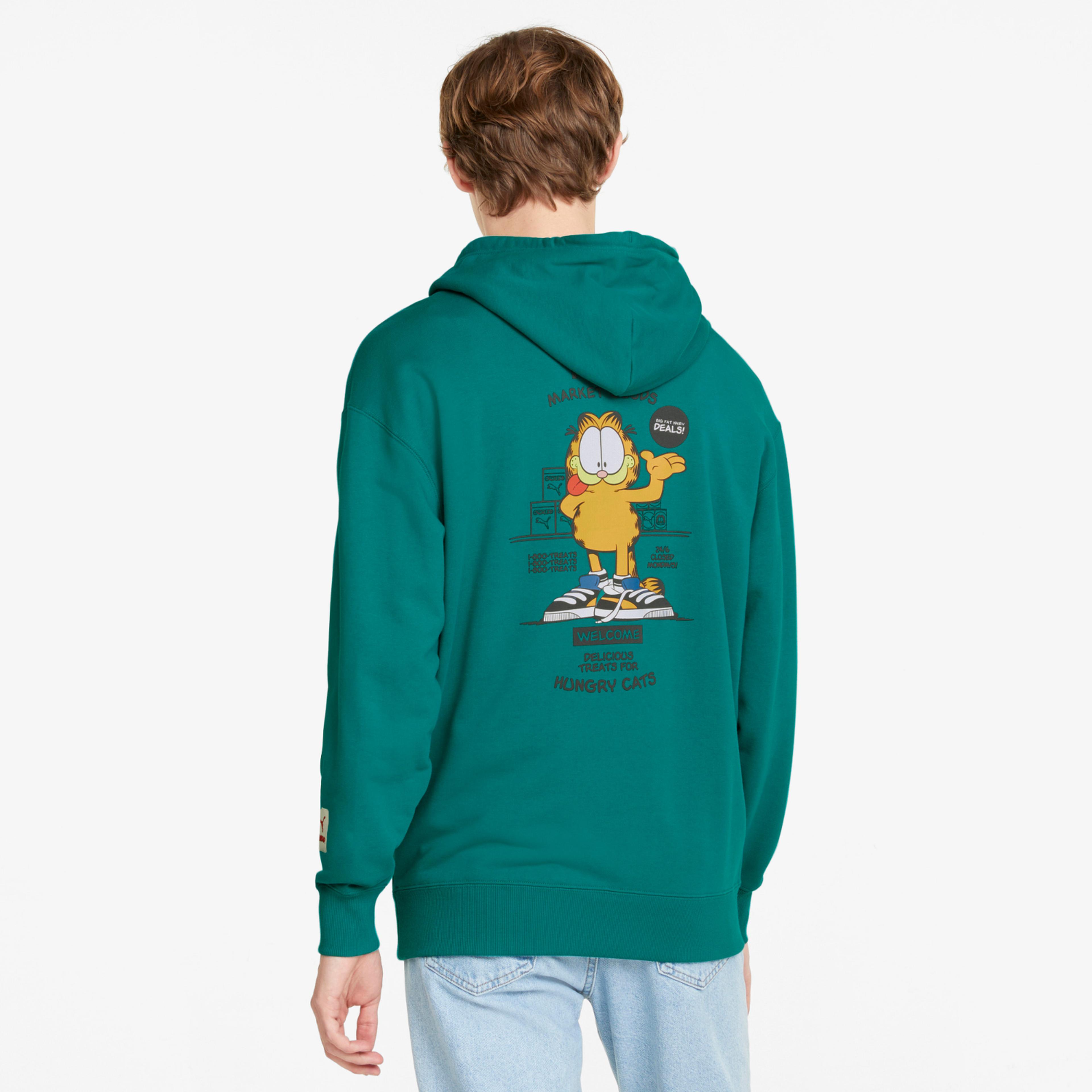 Puma x Garfield Erkek Yeşil Kapüşonlu Sweatshirt