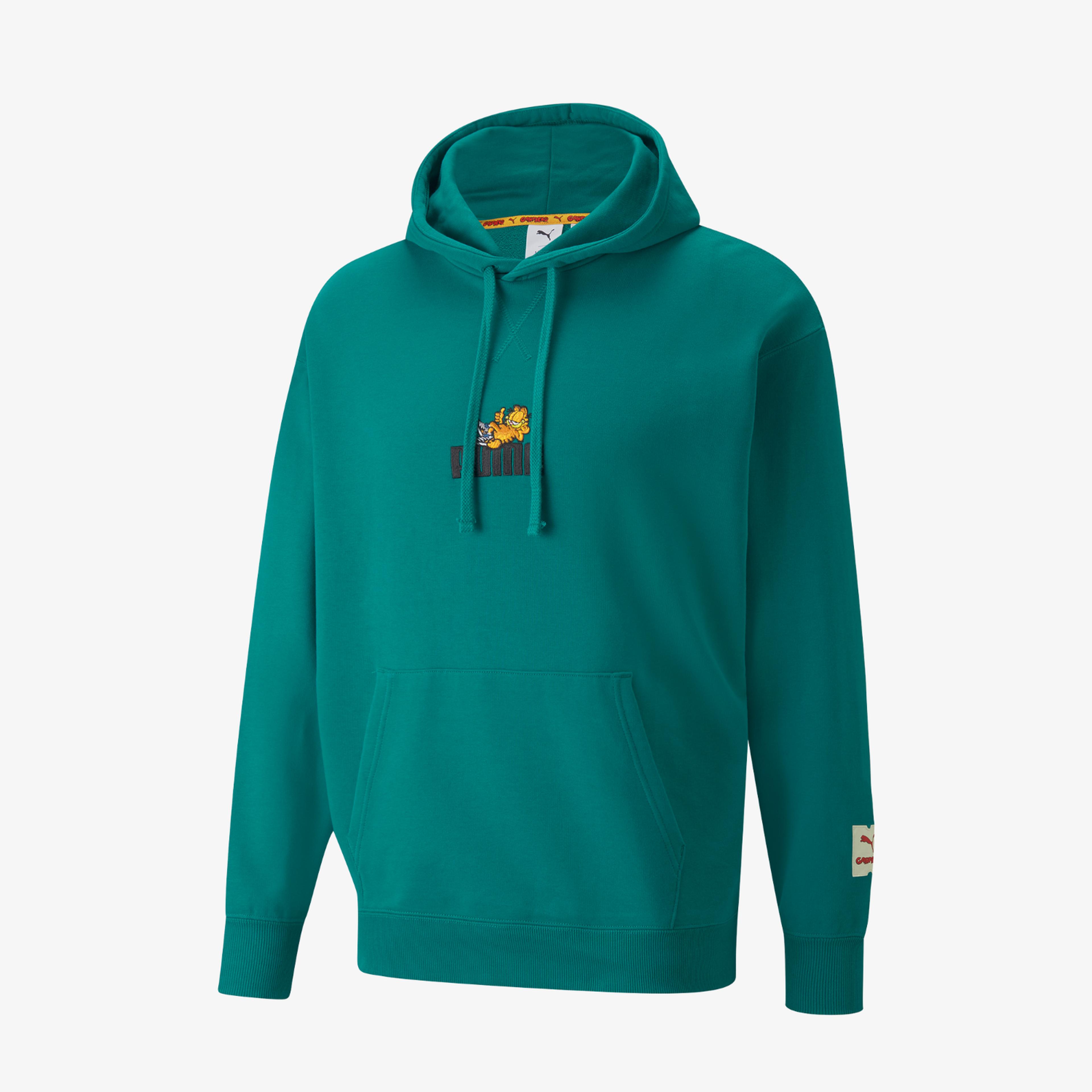 Puma x Garfield Erkek Yeşil Kapüşonlu Sweatshirt