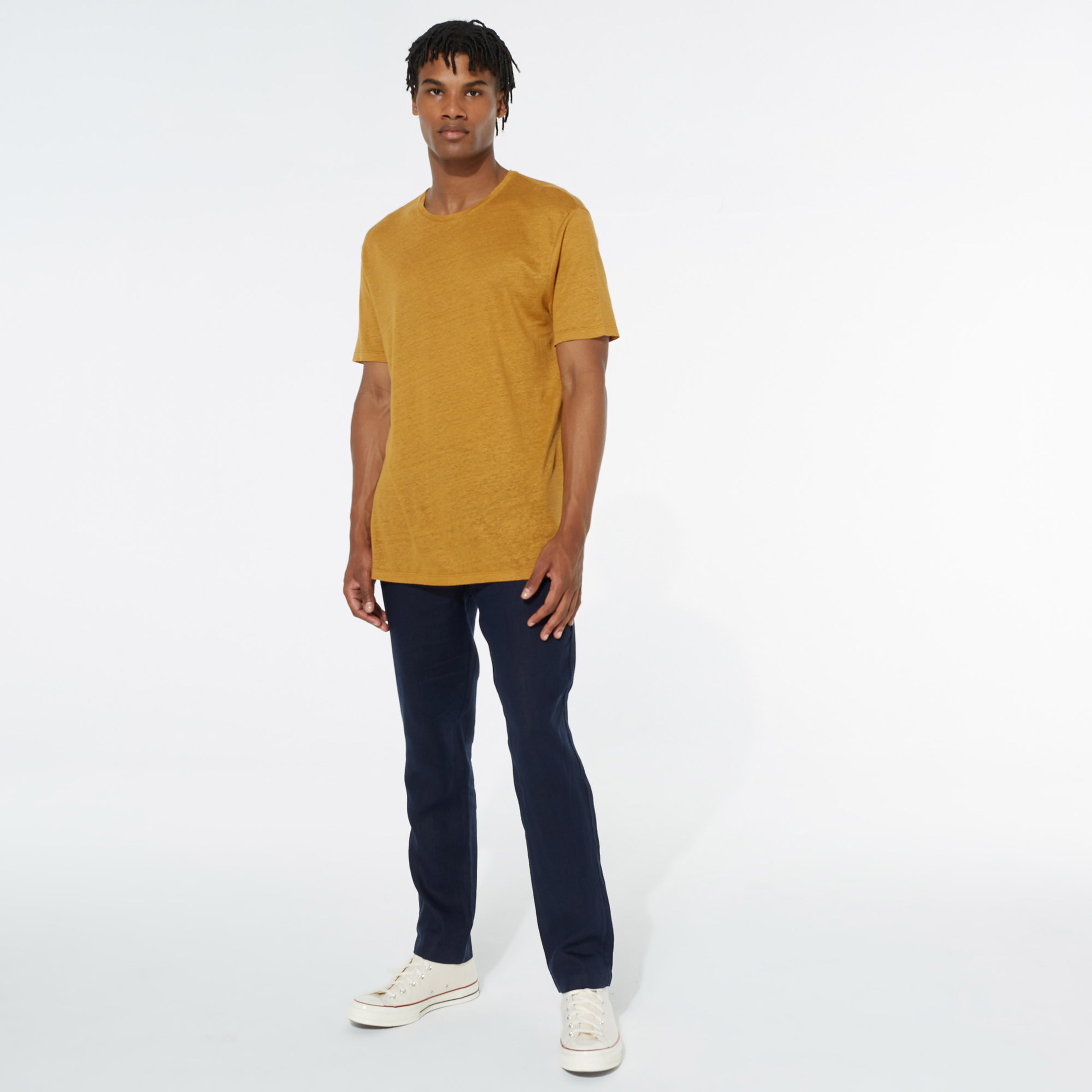 Benetton Belden Bağlamalı Keten Erkek Lacivert Pantolon