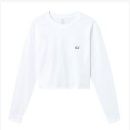 Vans Junior V Crop Kadın Beyaz Uzun Kollu T-Shirt