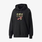 Puma Downtown Oversized Graphic Kadın Siyah Hoodie