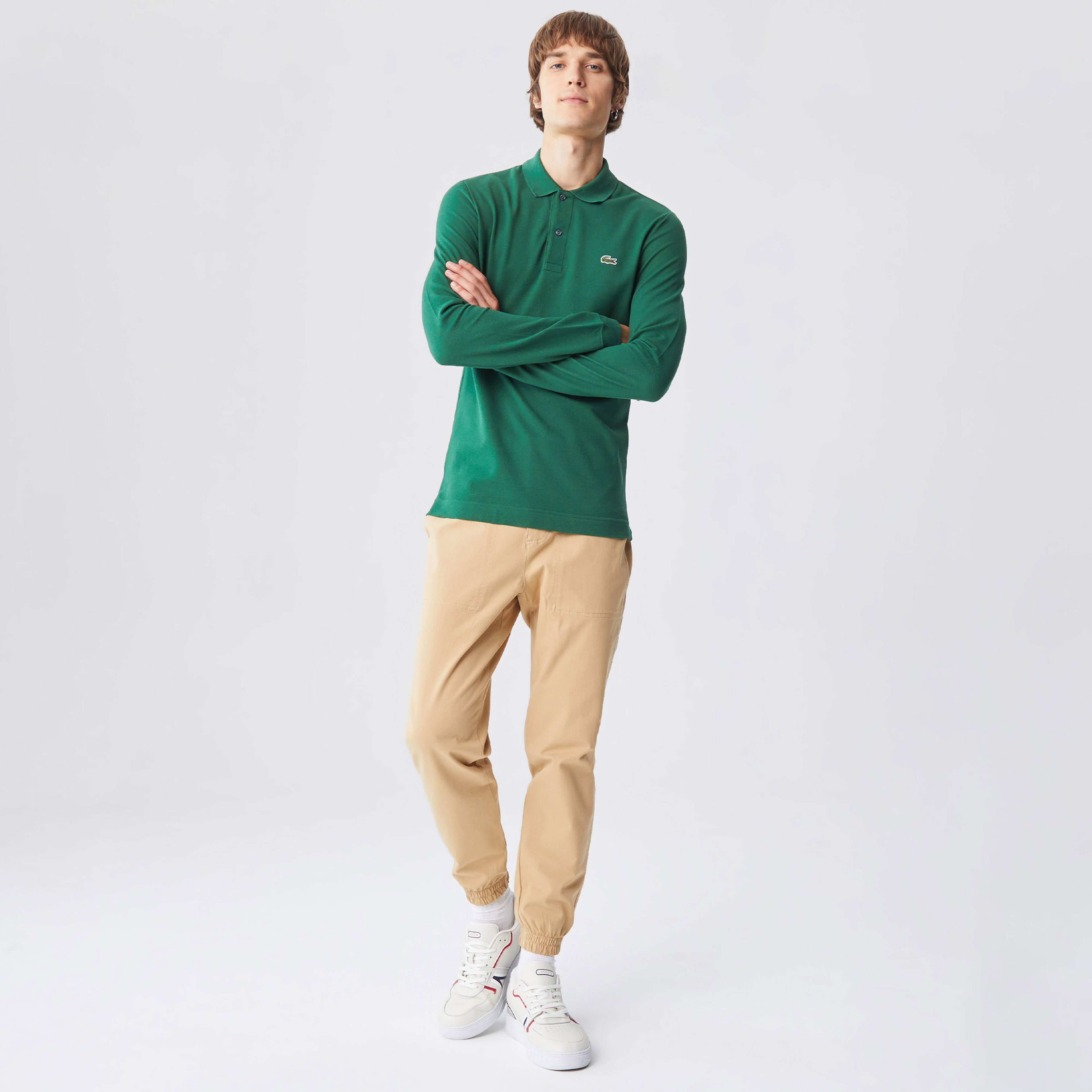 Lacoste Erkek Slim Fit Uzun Kollu Yeşil Polo