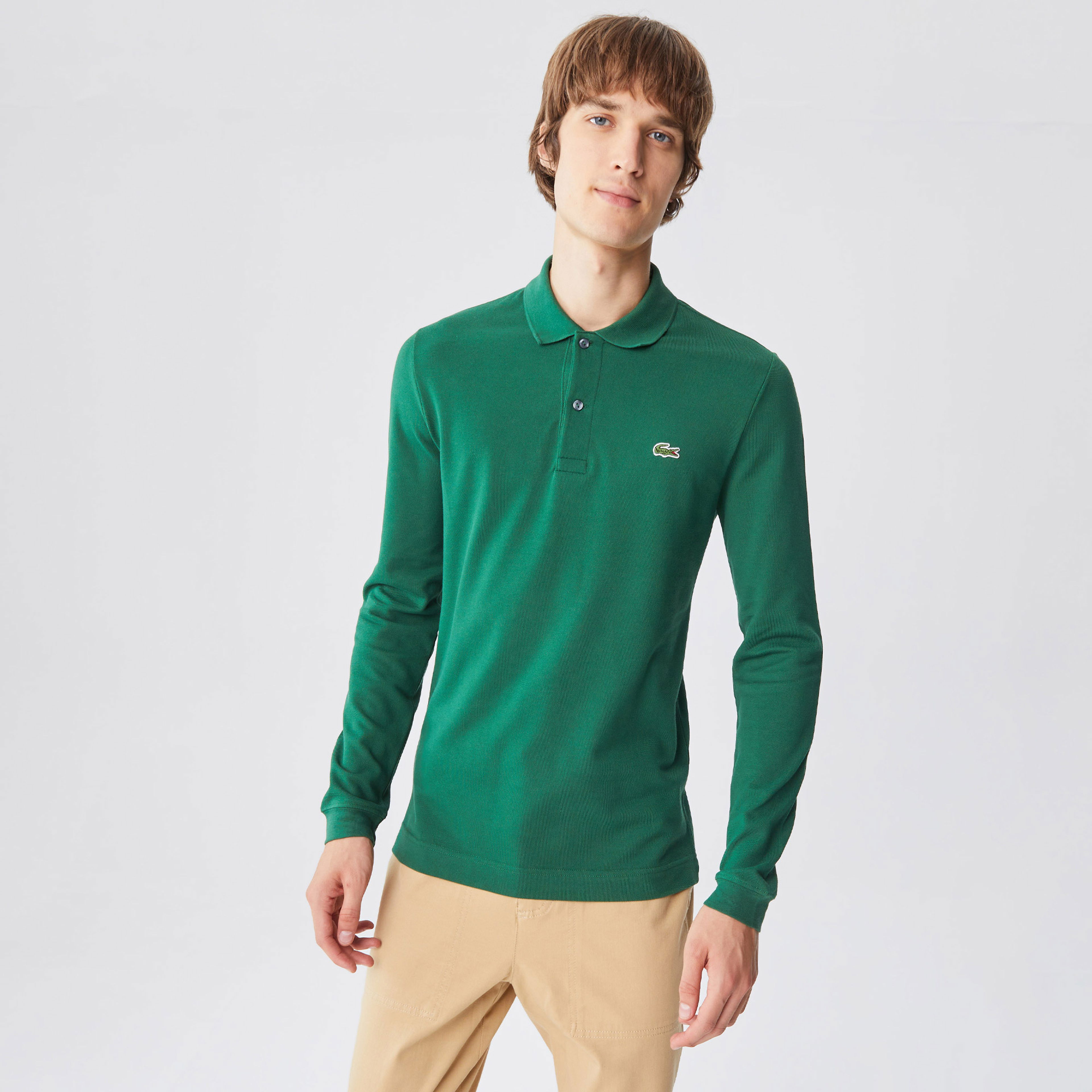 Lacoste Erkek Slim Fit Uzun Kollu Yeşil Polo