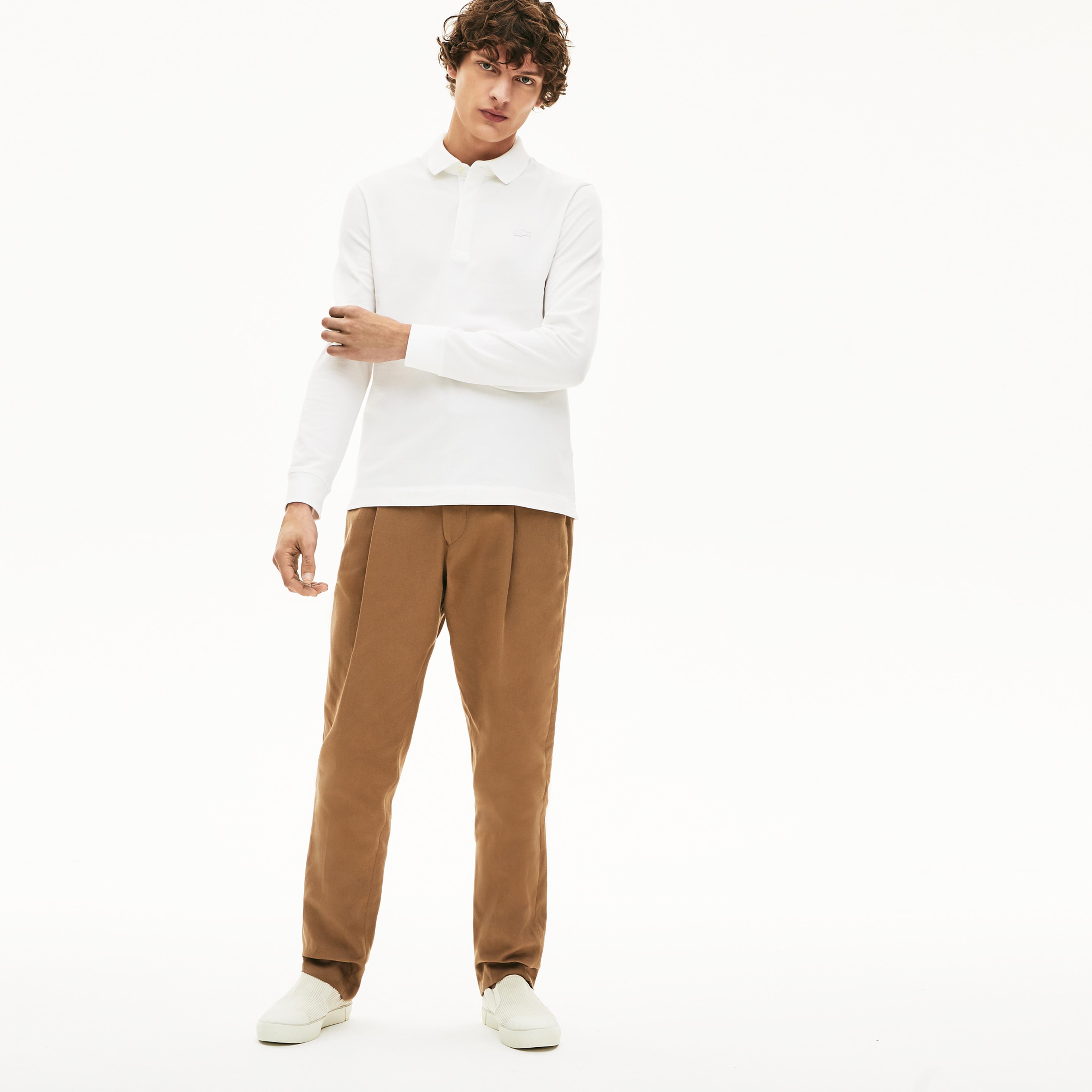 Lacoste Erkek Regular Fit Uzun Kollu Beyaz Paris Polo
