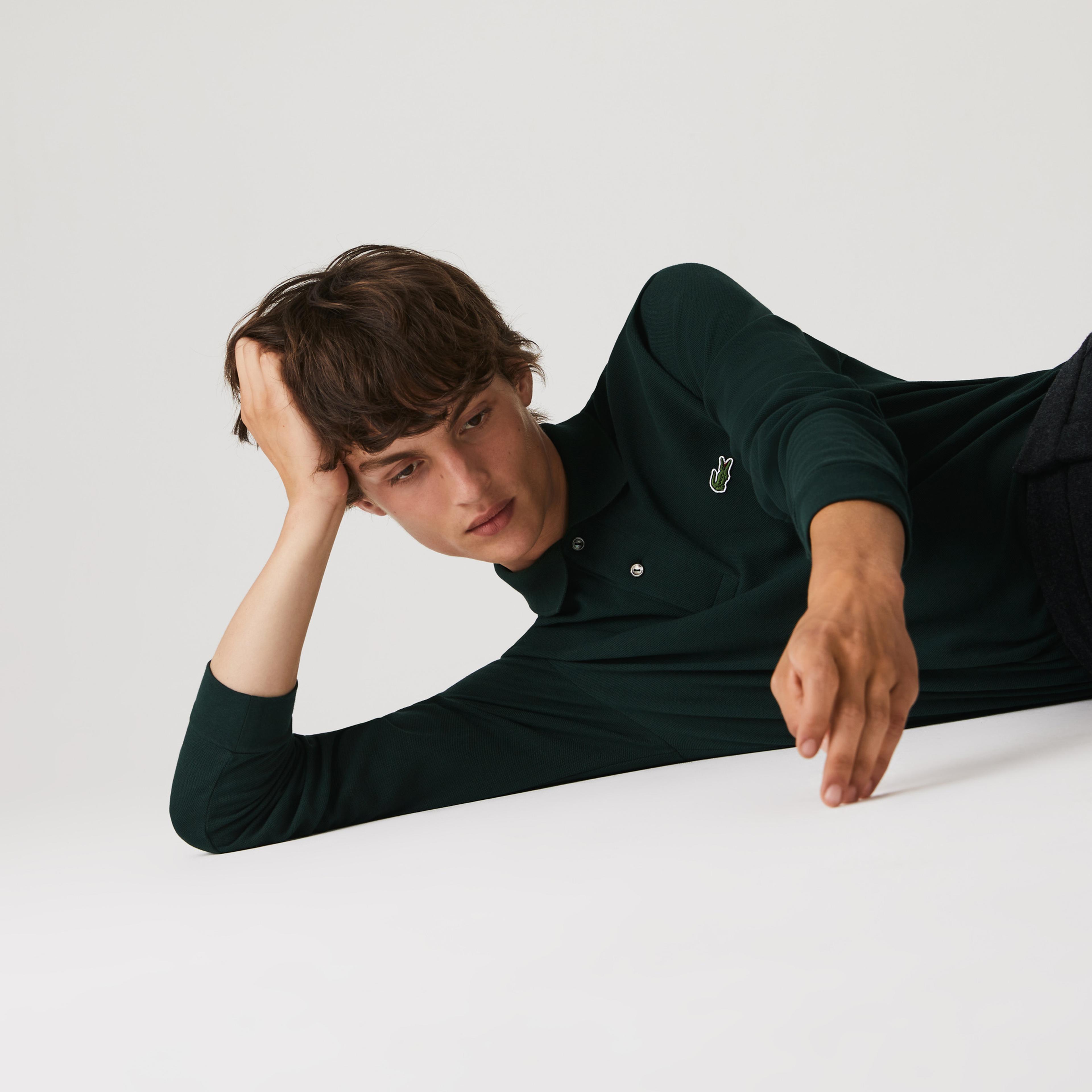 Lacoste L.12.12 Erkek Classic Fit Uzun Kollu Koyu Yeşil Polo