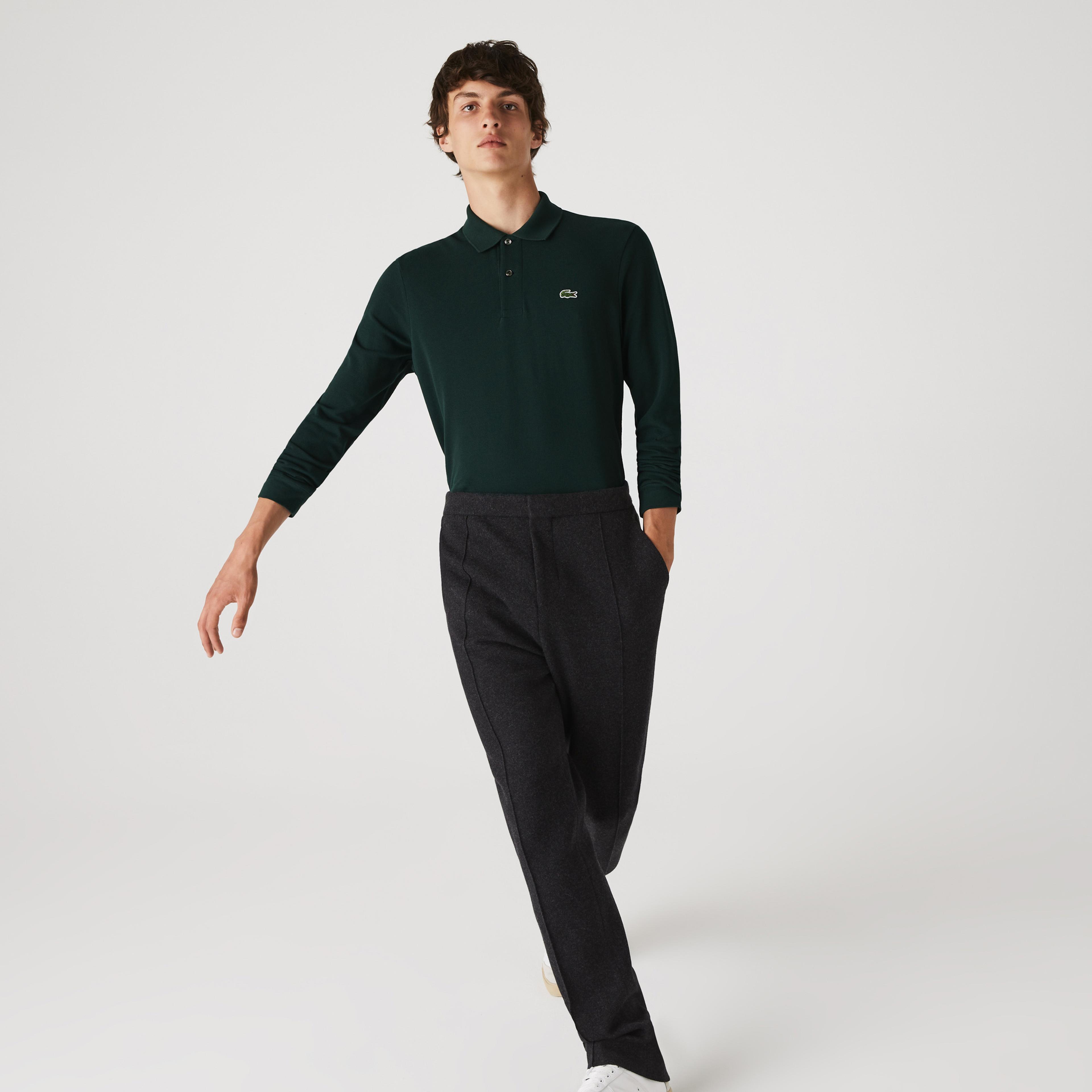 Lacoste L.12.12 Erkek Classic Fit Uzun Kollu Koyu Yeşil Polo