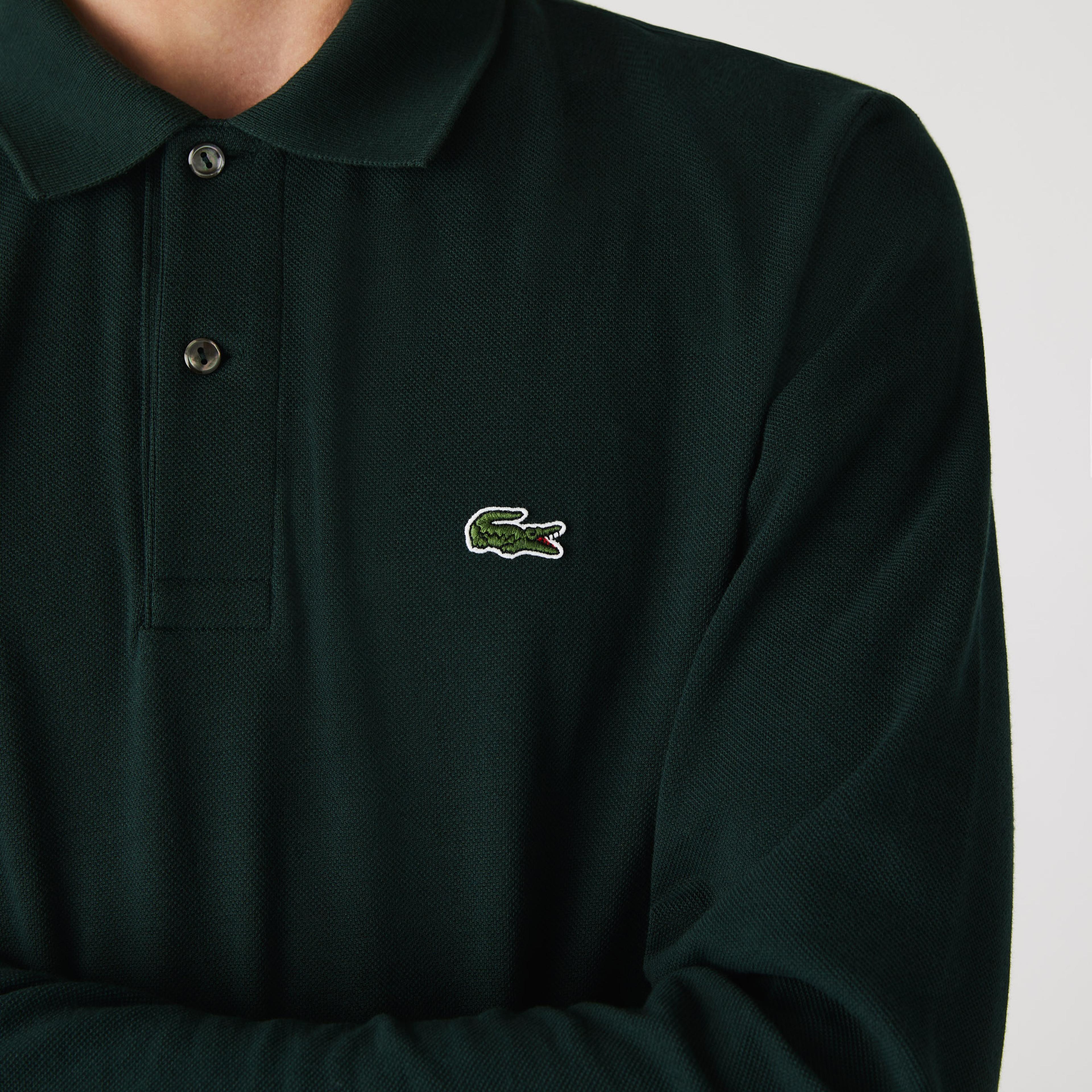 Lacoste L.12.12 Erkek Classic Fit Uzun Kollu Koyu Yeşil Polo