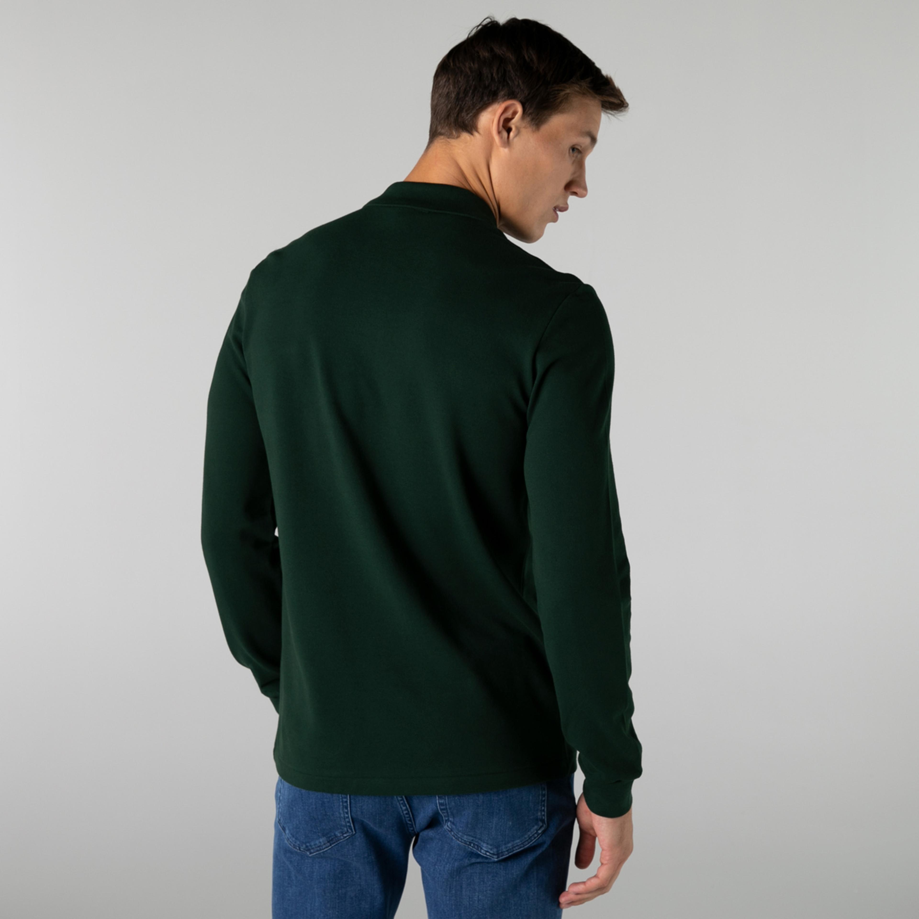 Lacoste L.12.12 Erkek Classic Fit Uzun Kollu Koyu Yeşil Polo