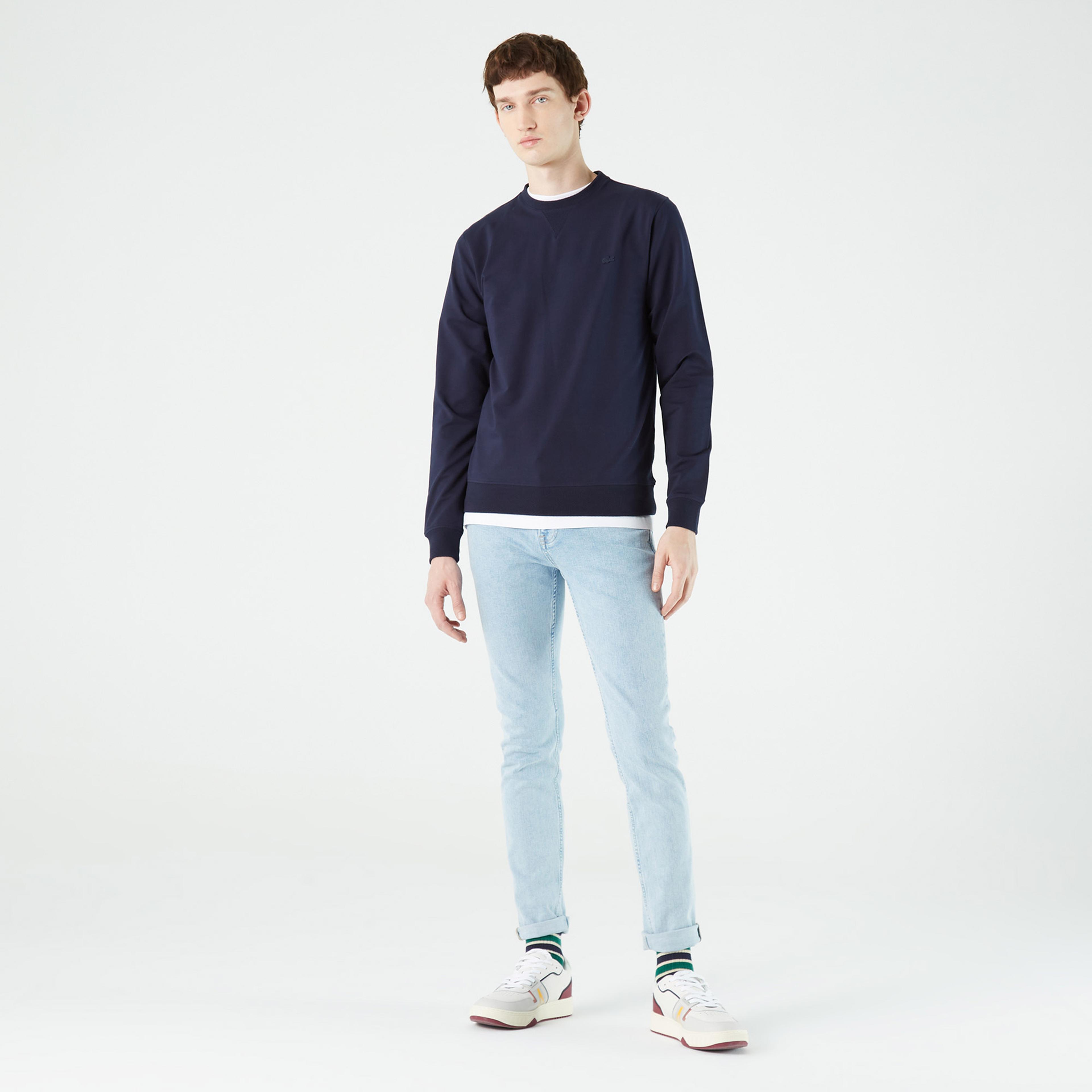 Lacoste Erkek Slim Fit Bisiklet Yaka Lacivert Sweatshirt