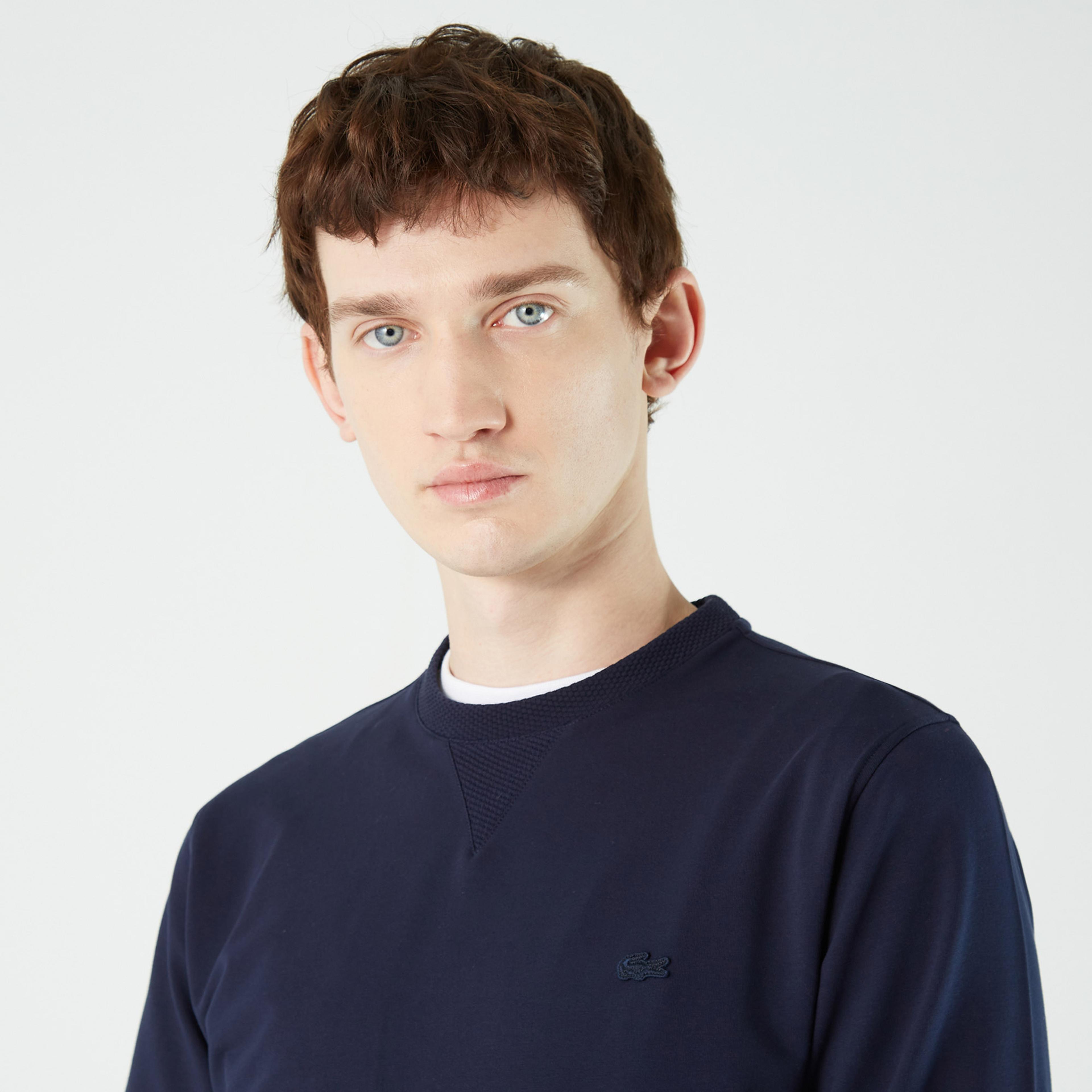 Lacoste Erkek Slim Fit Bisiklet Yaka Lacivert Sweatshirt