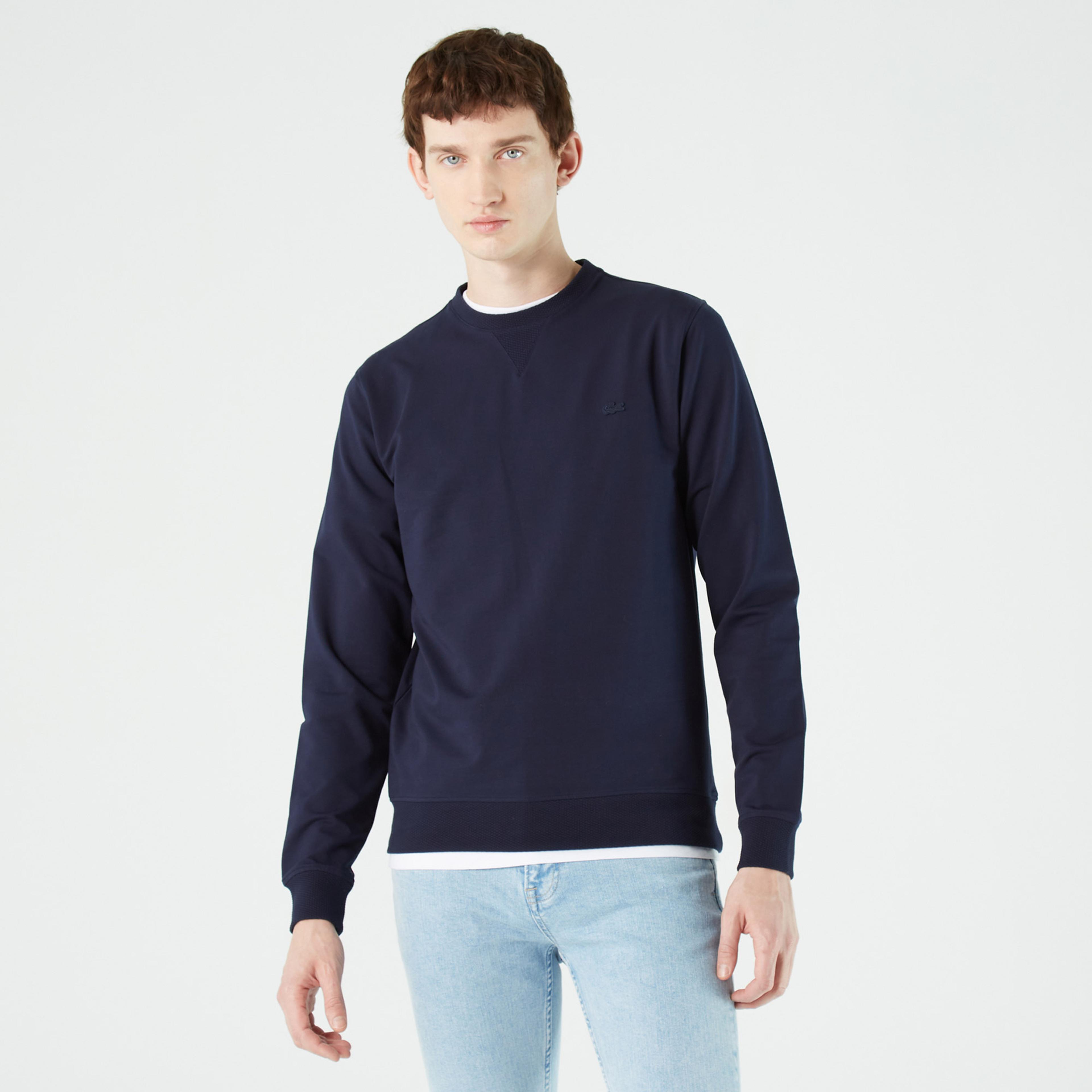Lacoste Erkek Slim Fit Bisiklet Yaka Lacivert Sweatshirt
