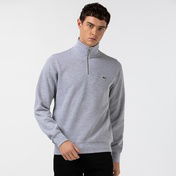 Lacoste Erkek Classic Fit Yarım Fermuarlı Gri Sweatshirt